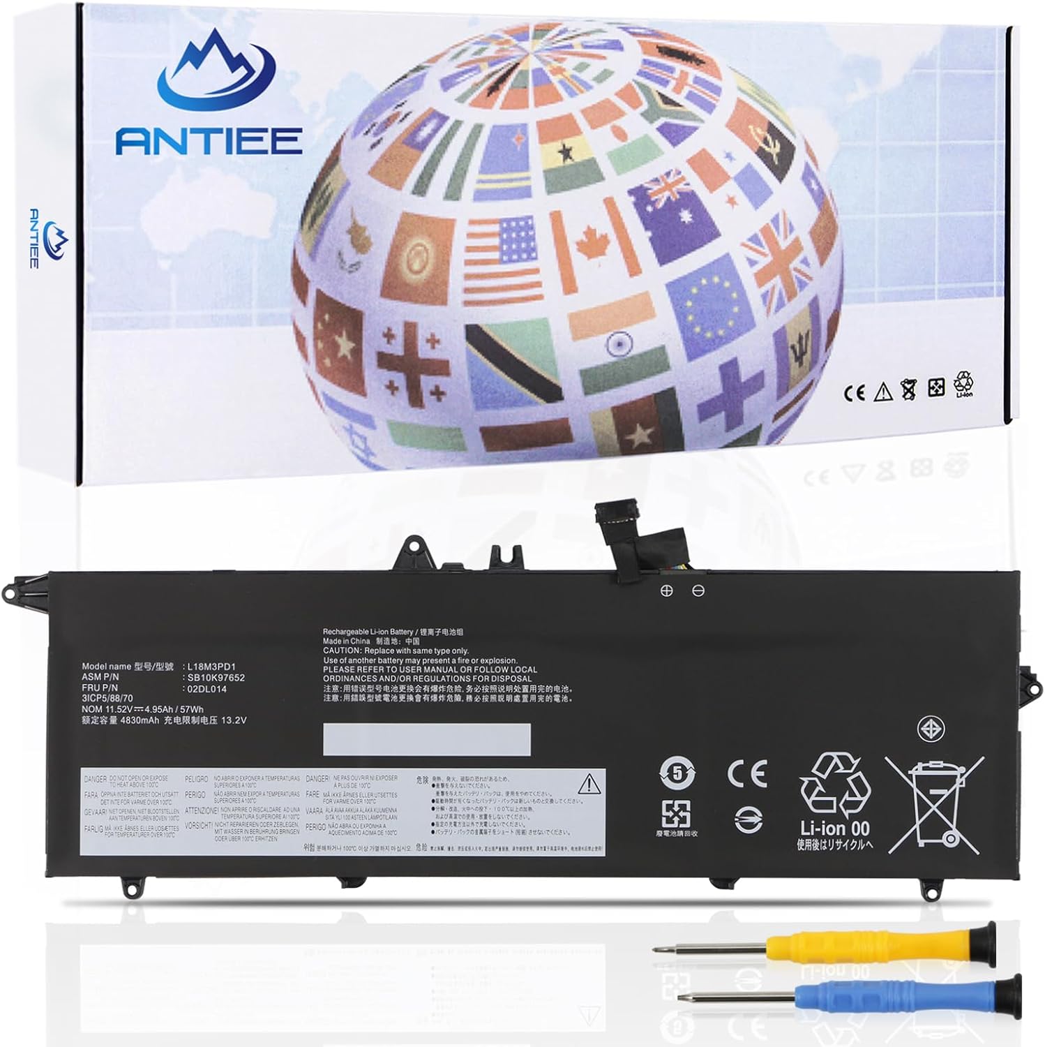 Batteria AKKEE Per Lenovo ThinkPad T14S/T490S/T495S - 11.52V 57Wh, Compatibile Con L18M3PD1 - Foto 12