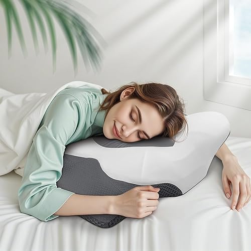 Miniatura 7 de Almohada cervical cervical para dormir, almohada de espuma viscoelástica para apoyo del cuello, almohada ergonómica para aliviar el dolor, almohada