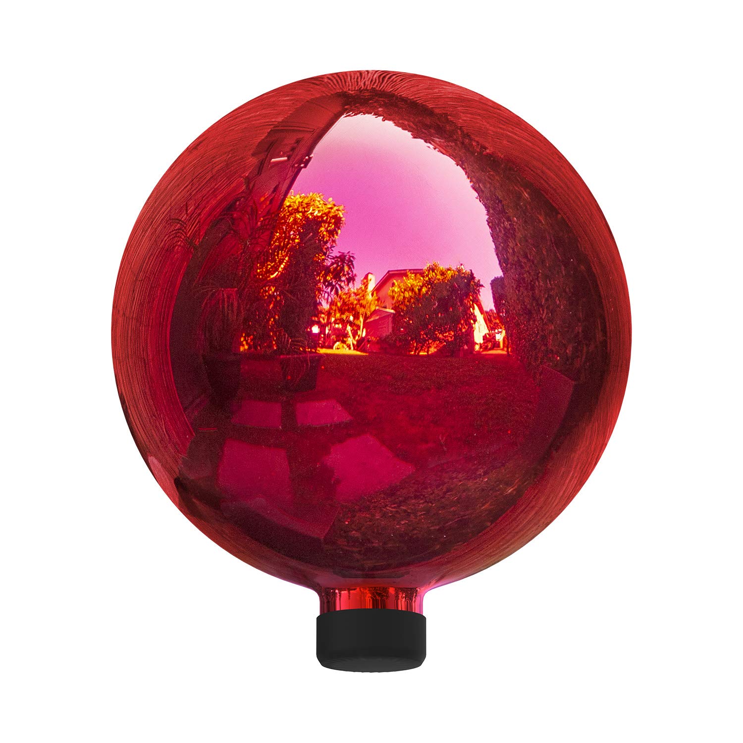 Alpine Corporation 10" Diameter Indoor Outdoor Glass Gazing Globe Yard Decor, Red