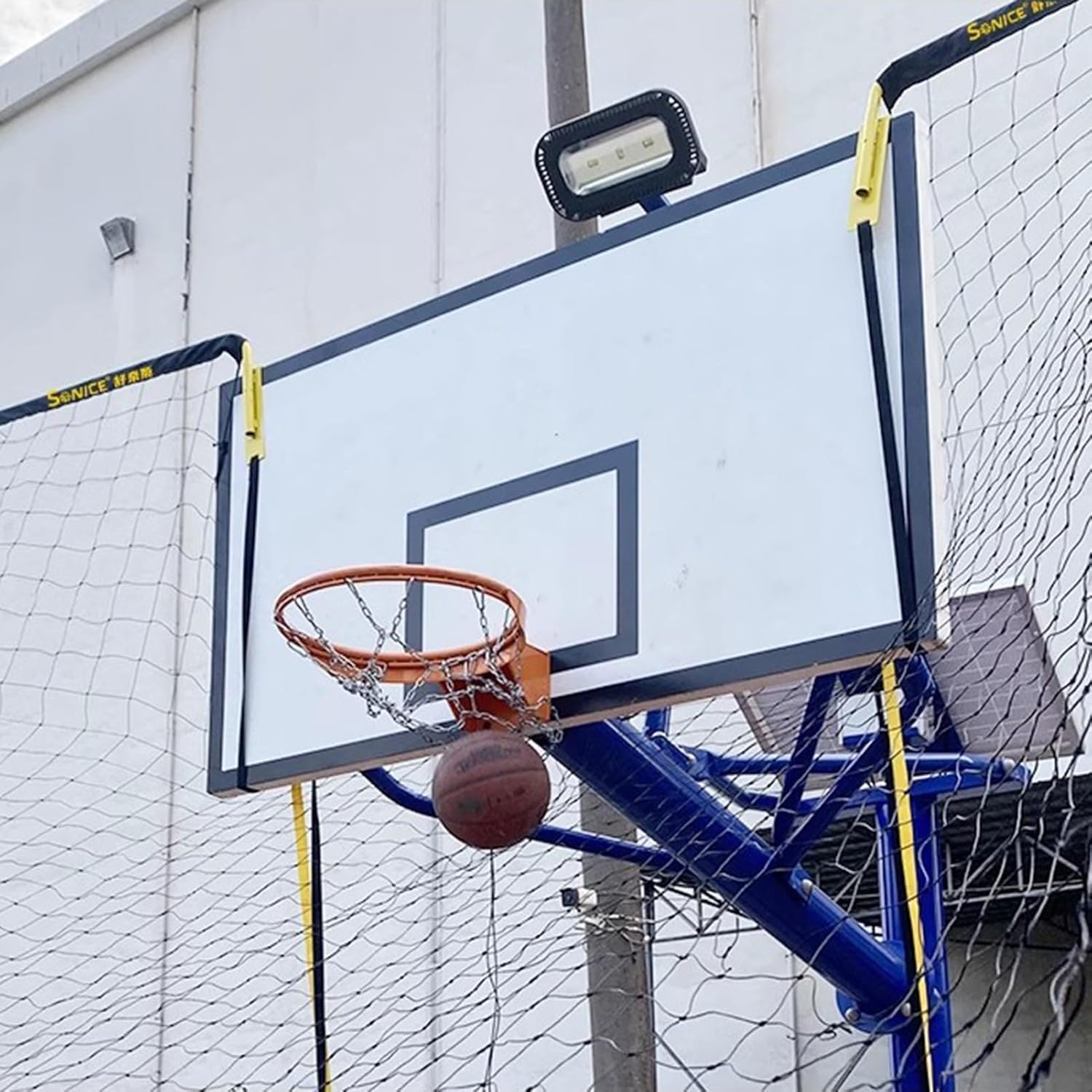 Basketball Practice Network Basketball Return Net Attachment for Hoop, Portable Ball Guard Defensive Net System Rebounder, Defensive Net System Basketball Shooting Aid