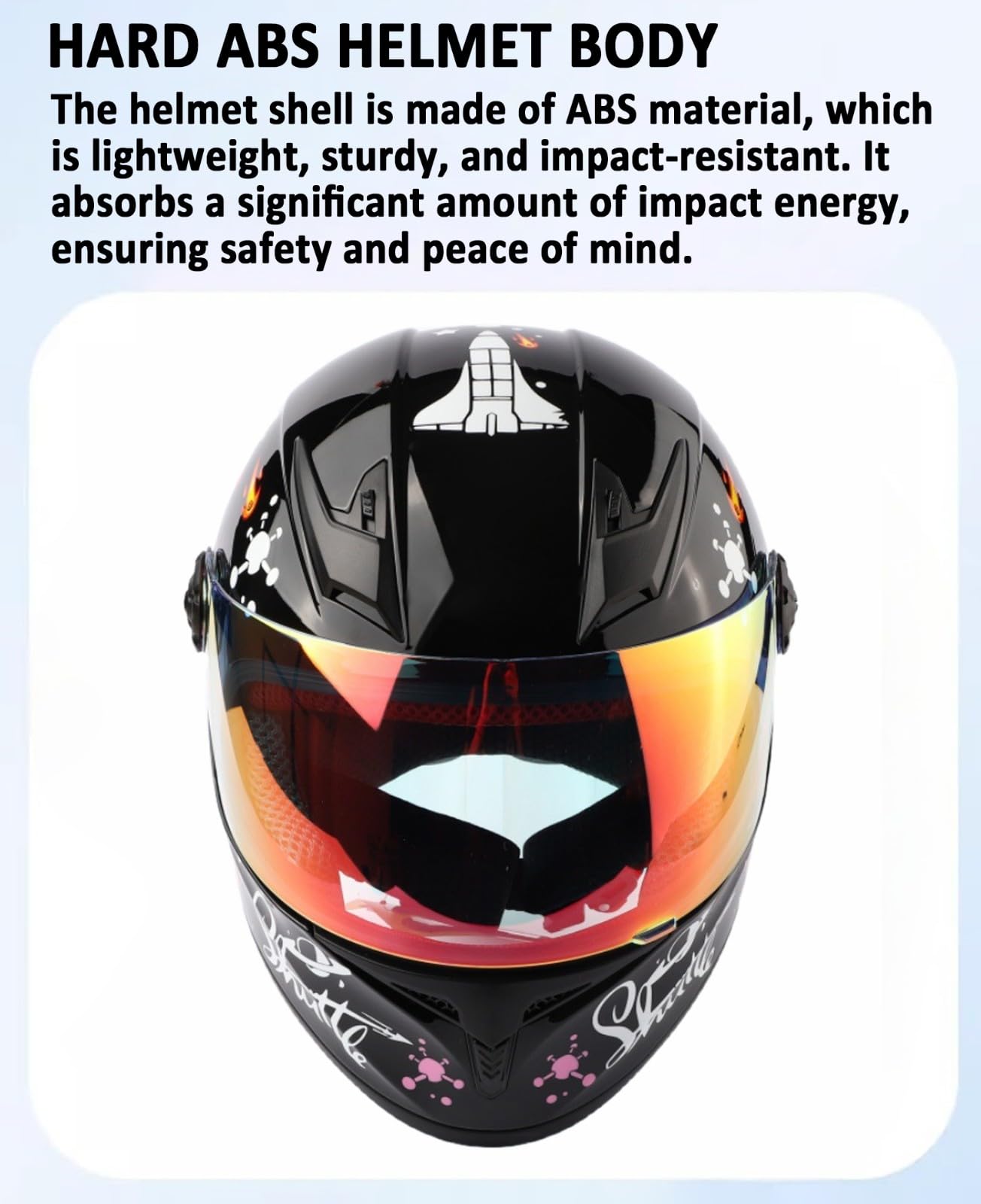Casco Integral De Moto para Niños Y Niñas De 3 A 12 Años, Homologado Según La Norma ECE 22.06, Casco De Motocross para Niños con Visera Solar