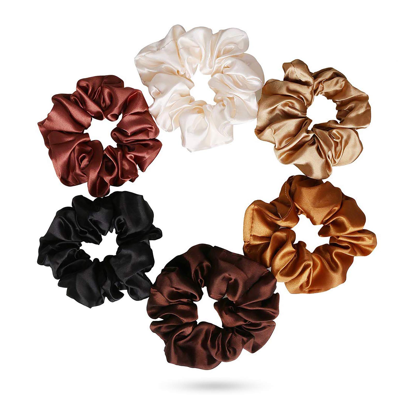 6 szt. Gumki do włosów Satynowe elastyczne miękkie krawaty Scrunchy Bands Girls Ladies