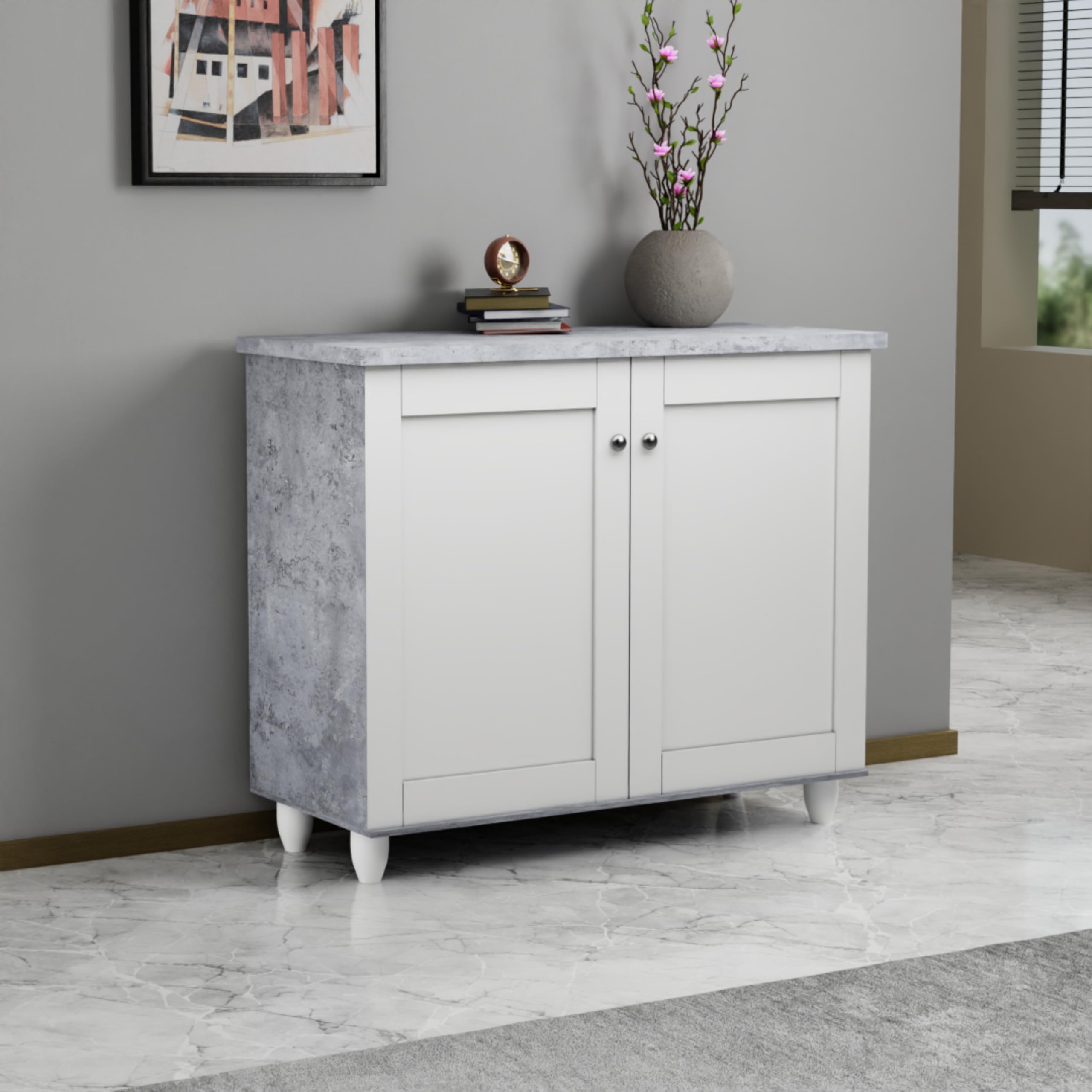 beAAtho Luno 2-Door Engineered Wood Multipurpose Storage Rack, Anti-Termite  Treated Shoe, Book & Utility Organizer- DIY (Ashen White) : Amazon.in: Home  & Kitchen