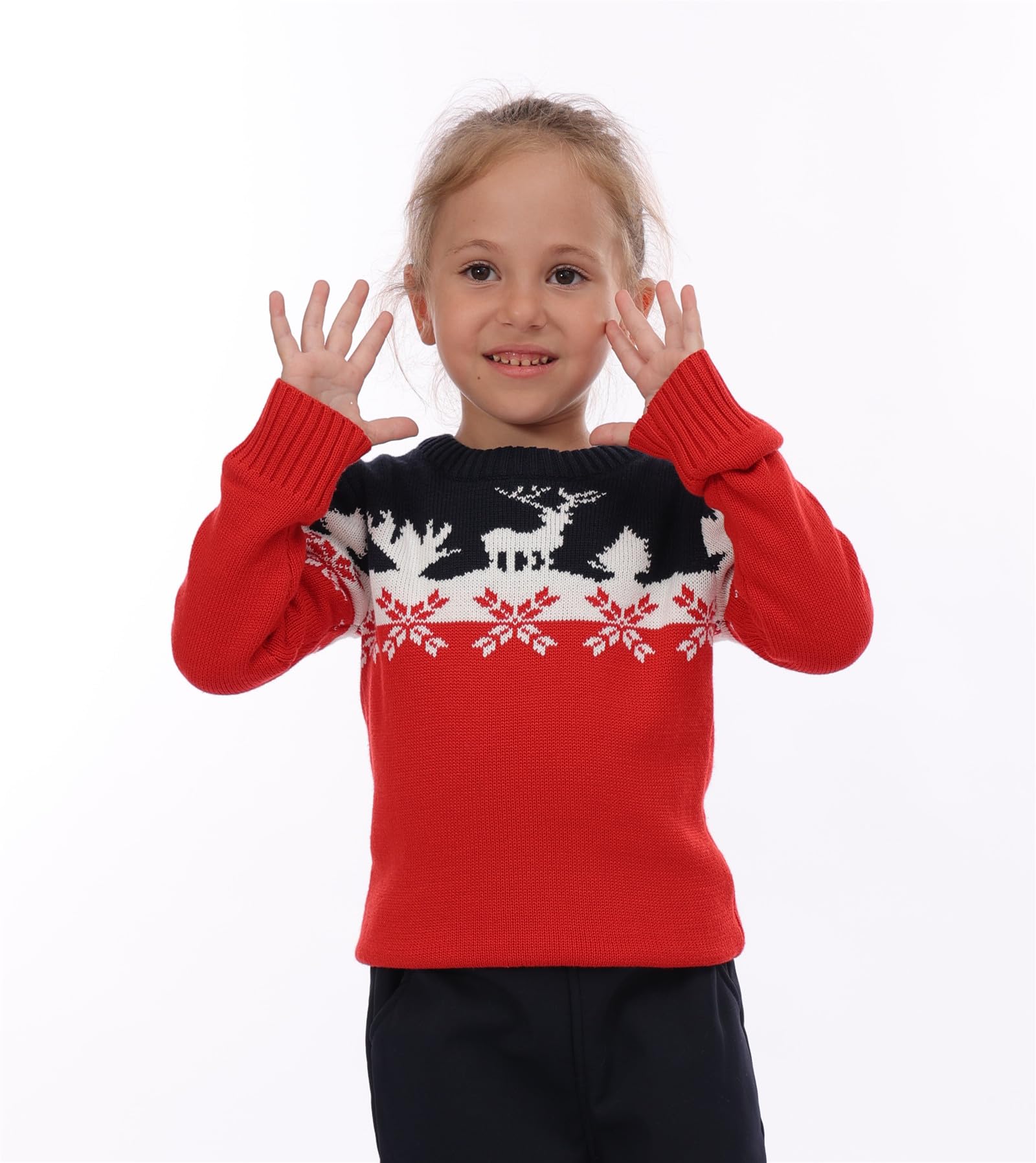 Mud Kingdom Kleinkind Junge Weihnachtspullover Rotes Rentier 4 Jahre