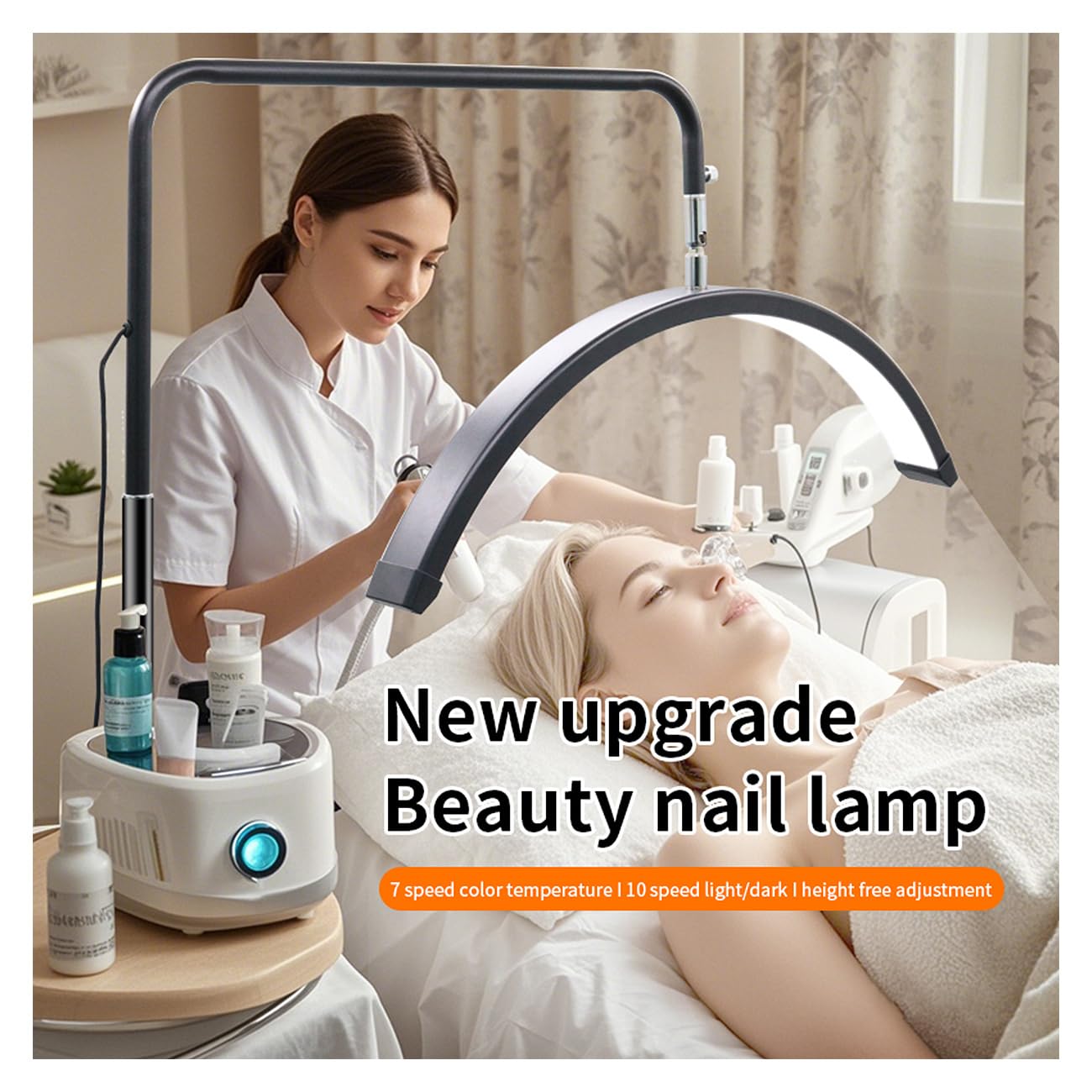 ayex LED Beauty Standleuchte 24 Zoll Lichtbogen für Kosmetik, Wimpern & Tattoo schwarz M6X