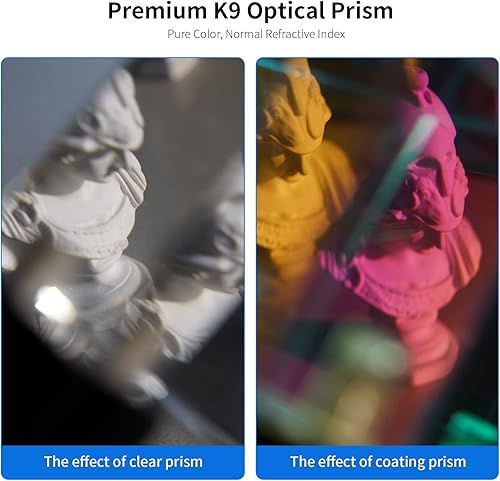 Vista 6 de Meking Juego de prisma de fotografía de 3 piezas con mini trípode, cristal de prisma de cristal óptico para hacer efecto arcoíris, enseñanza