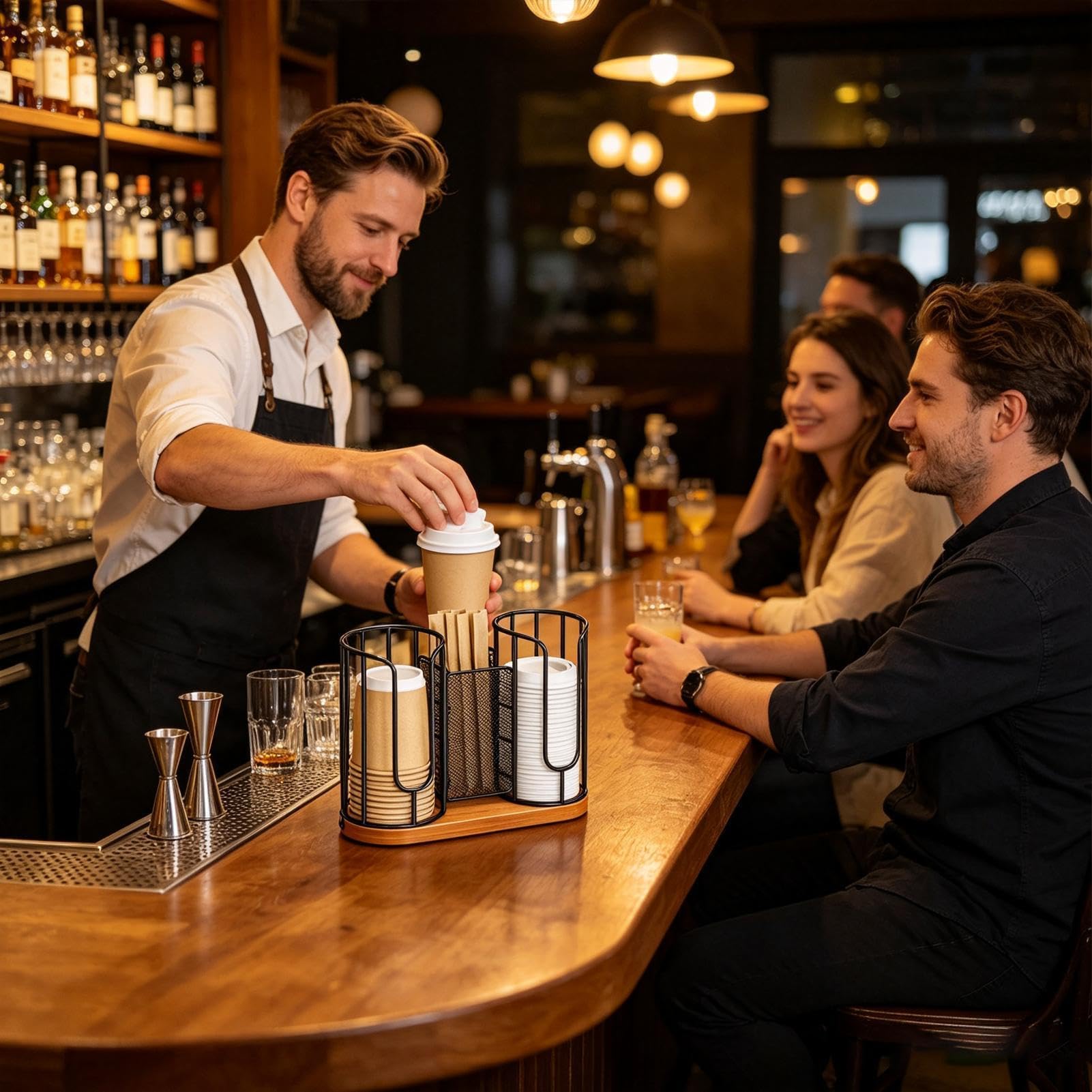 Support pour tasses et couvercles, étagère à épices stable avec 3