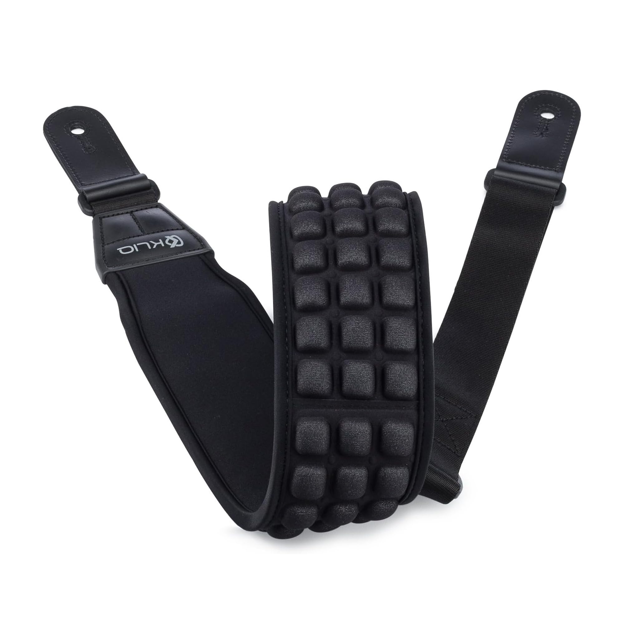 KLIQ AirCell Guitar Strap, Long, for Bass & Electric Guitar with 3" Wide Neoprene Pad and Adjustable Length from 49" to 61"