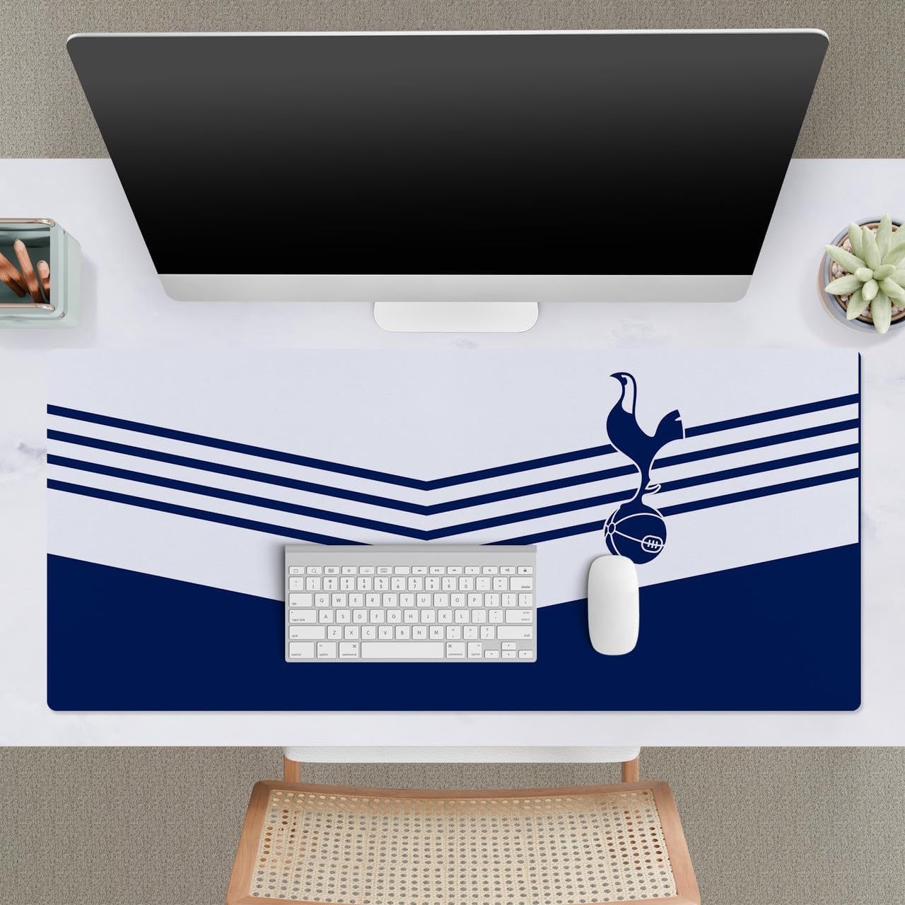 Head Case Designs Officially Licensed Tottenham Hotspur F.C. 1978 Stripes Logo Art 37.4 x 15.75 x 0.16 inches (900 x 400 mm) - XL Gaming Office Desk PC Keyboard Mouse Mat Pad