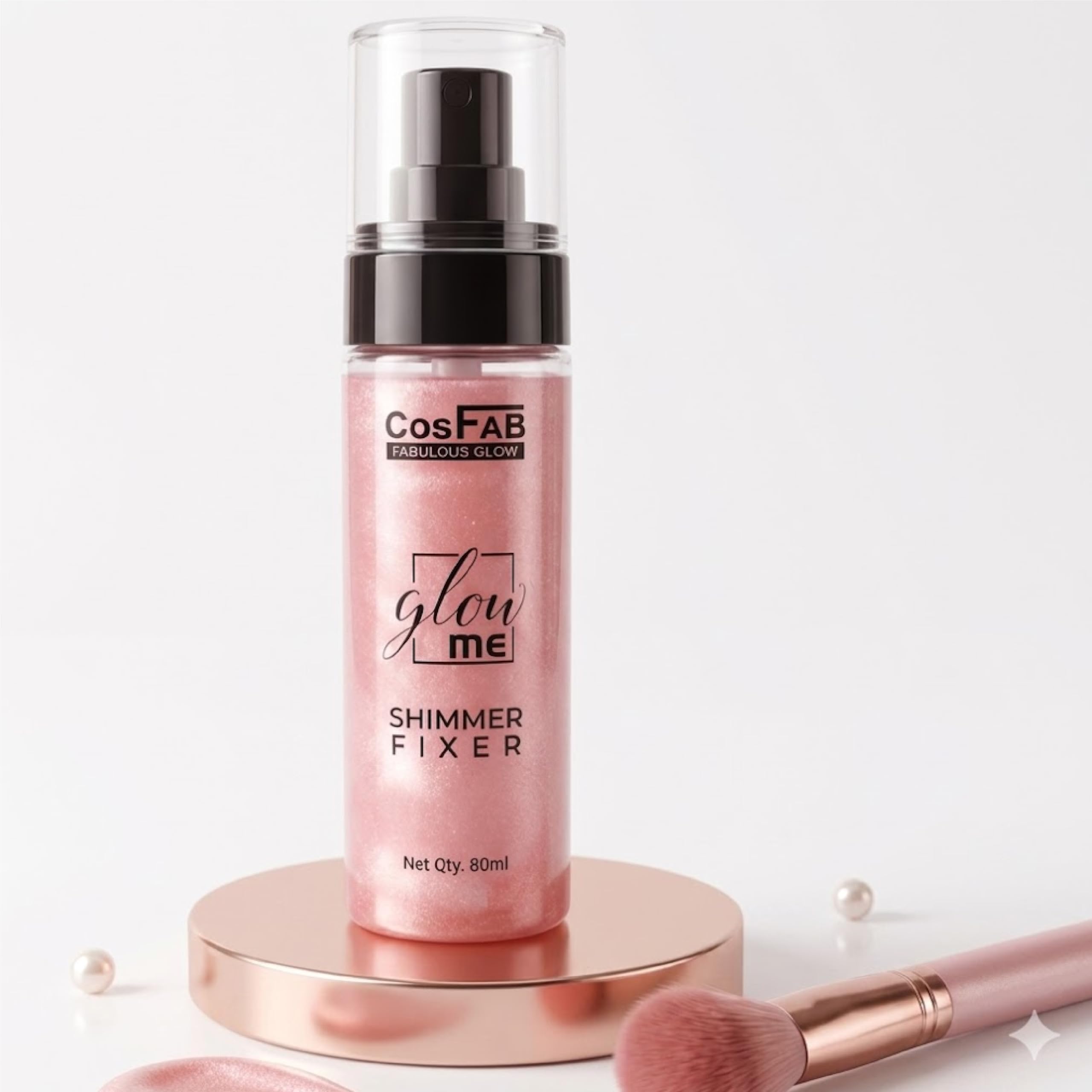 URBAN THREADS CosFAB Glow Me Shimmer Fixer Spray, Rose Gold, Fabulous Glow, 80ml-image-16
