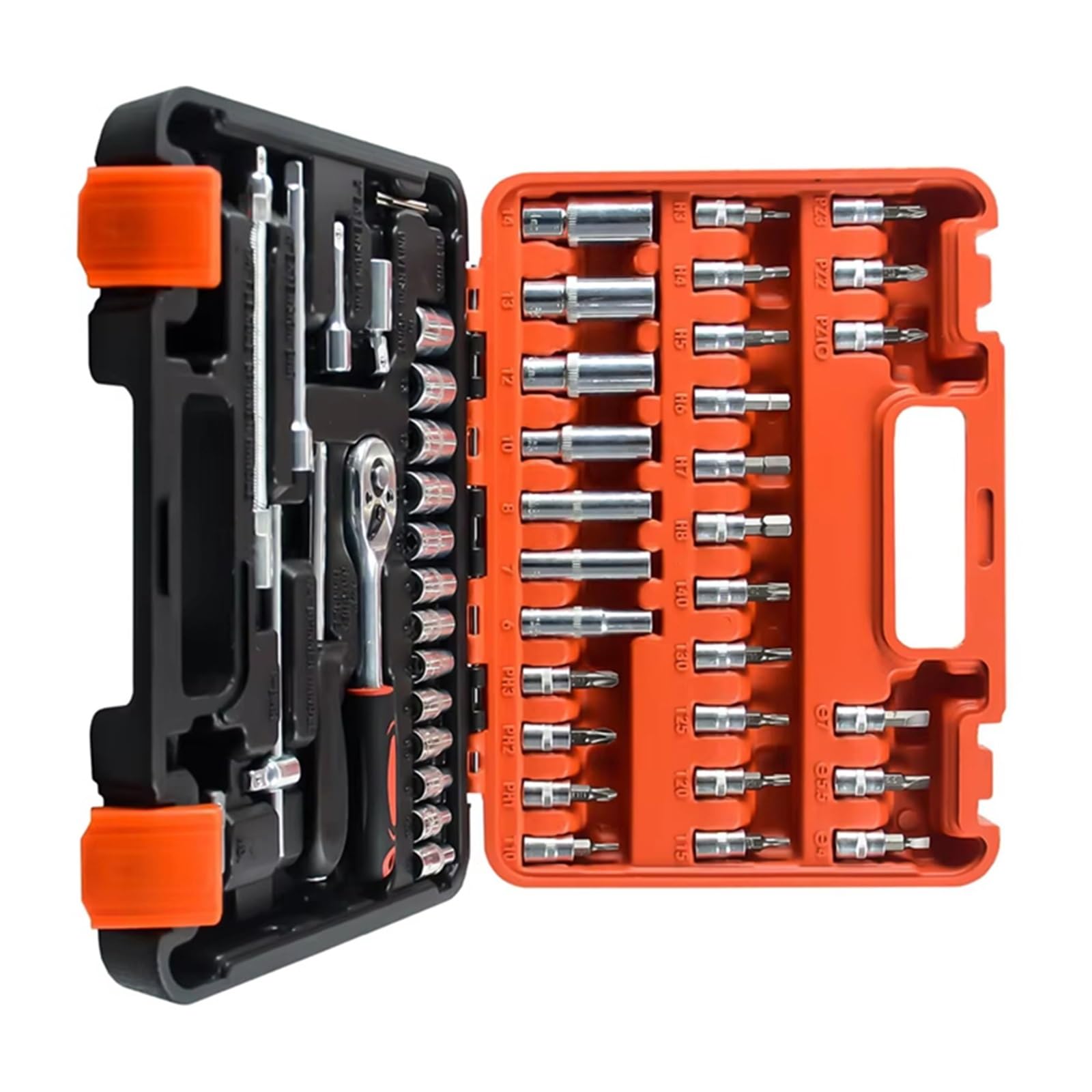 YNIYUJKL 53 Piece 1/4 Ratchet Wrench Tool Set With Metric Drill Bits Bar Tial Automotive Repair Kit For Mechanics Diy Enthusiasts