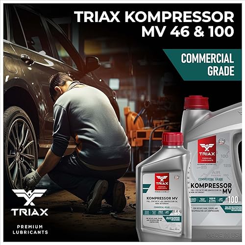 Miniatura 4 de TRIAX Kompressor MV ISO 46, Multi Vis, aceite de compresor de aire sintético completo, no detergente, giratorio, paleta, tornillo, recíproco, alta