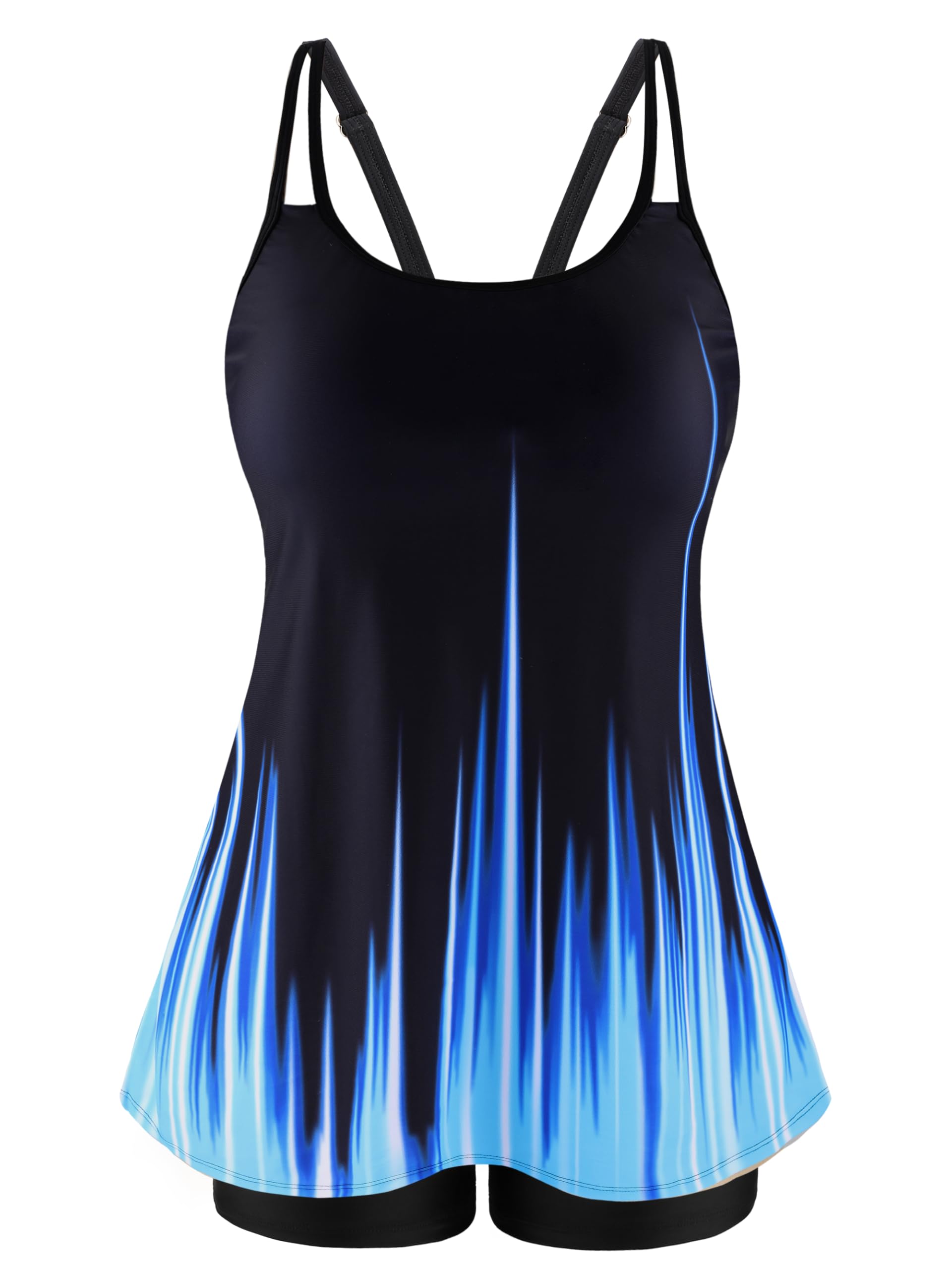 Nieyook Womens Tankini Swimsuit Plus Size Two Piece Bathing Suit Flowy Swim Tops with Boy Shorts 2025 Modest Swimwear