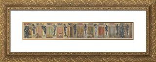 ArtDirect Burne-Jones, Edward 24x10 Gold Ornate Framed Art Print with Double Matting Titled: The Pilgrim at the Garden of Idleness, Illustration to Chaucers Romance of the Rose