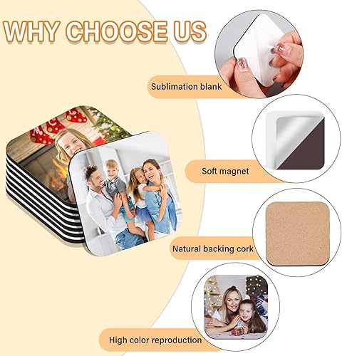 Miniatura 6 de 48 imanes de sublimación en blanco para refrigerador, impresión por sublimación en blanco y adhesivo magnético, imán magnético de nevera para el