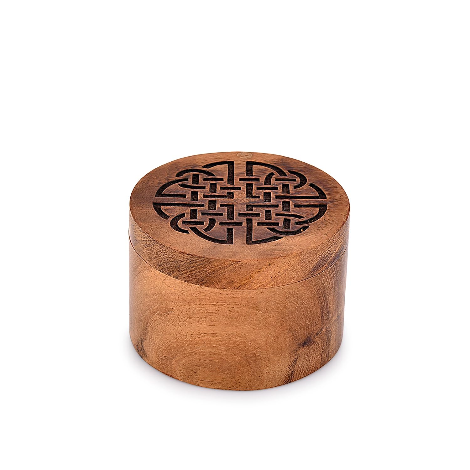 EDHAS Spice Cellars Acacia Wood Spice Box With Swivel Cover, Salt Keeper, Wood Jar For Kitchen, Perfect For Keeping Table Salt, Gourmet Salts (3.5" x 3.5" x 2.5")