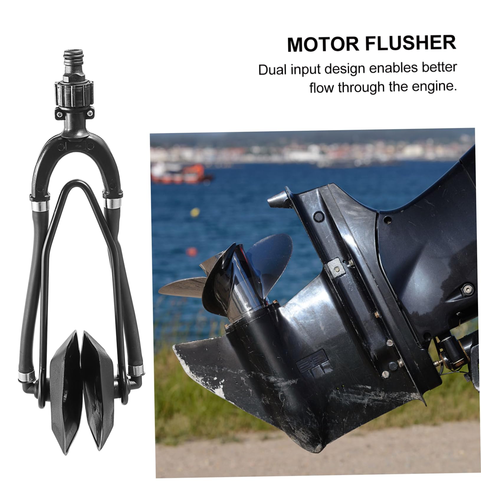 Gatuida Herramienta de Limpieza de Propulsores Doble Alimentación Compatible con Sterndrives y Fuera Borda de Acero Inoxidable para Barcos