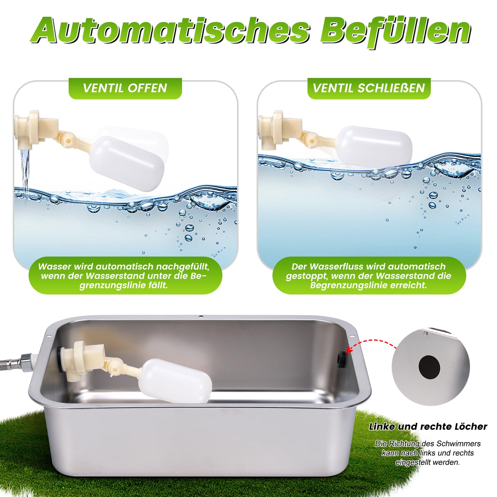 Hundebecken Automatischer Hundewasserspender,11 Liter Outdoor Dog Watere Edelstahl-Wassernapf für große Hunde,Großer Hundewassernapf,Edelstahl-Wassernapf