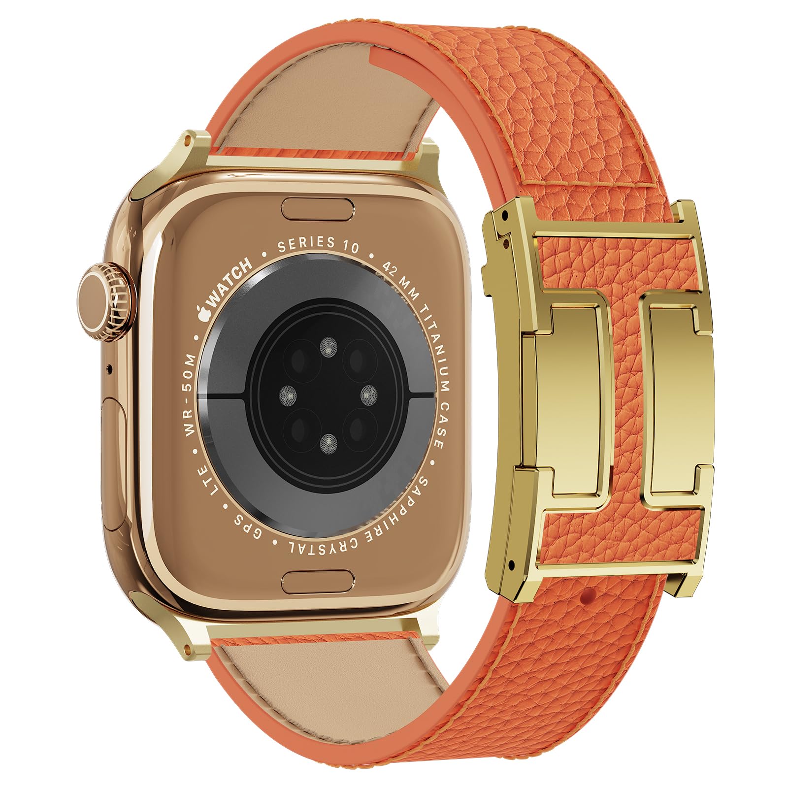 Leather Magnetic Watch Band Compatible with Apple Watch Ultra 49mm 46mm 45mm 44mm 42mm 41mm 40mm 38mm, Designer Replacement Strap for Women Men iWatch