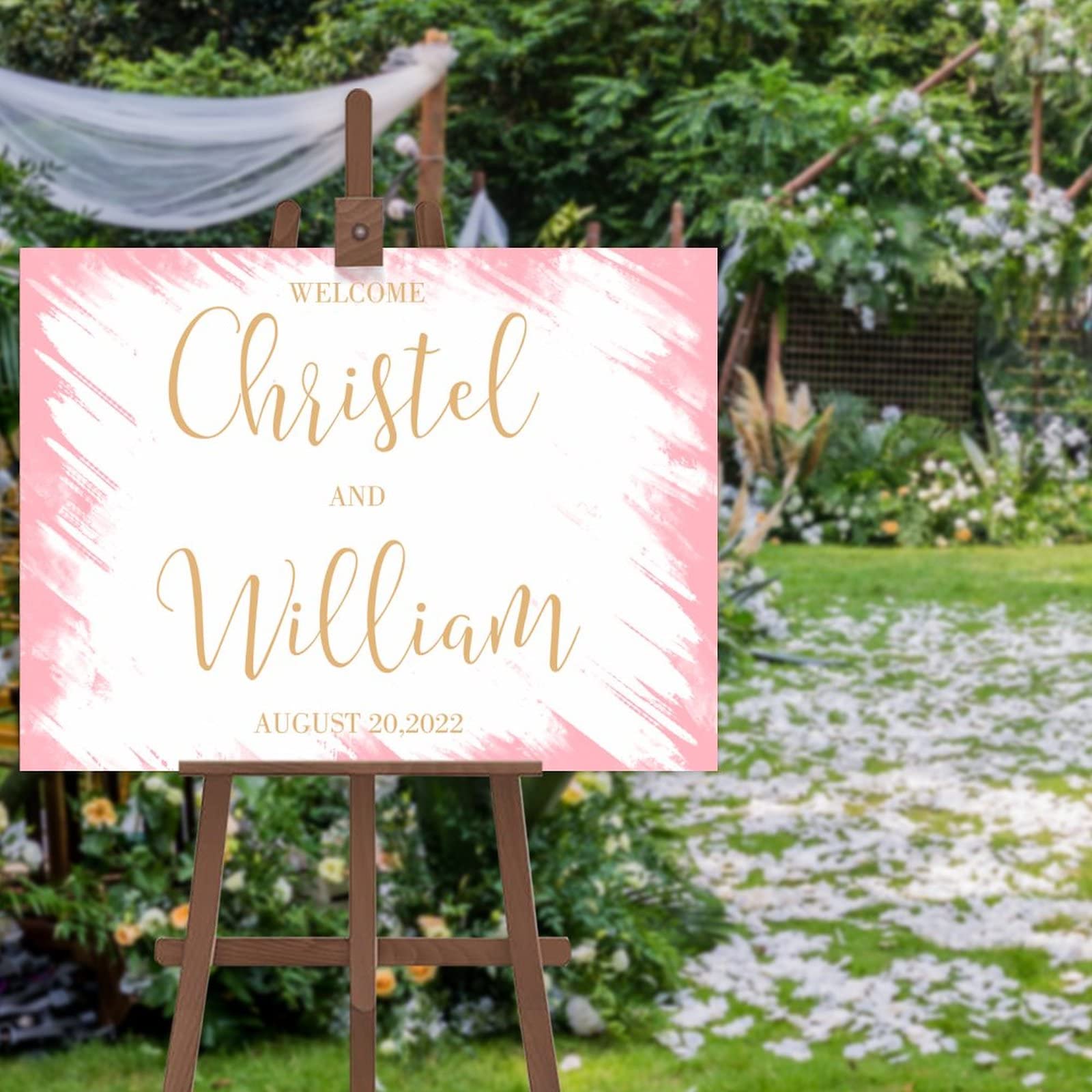 Panneau de bienvenue mariage personnalisé fiançailles réception 45x61