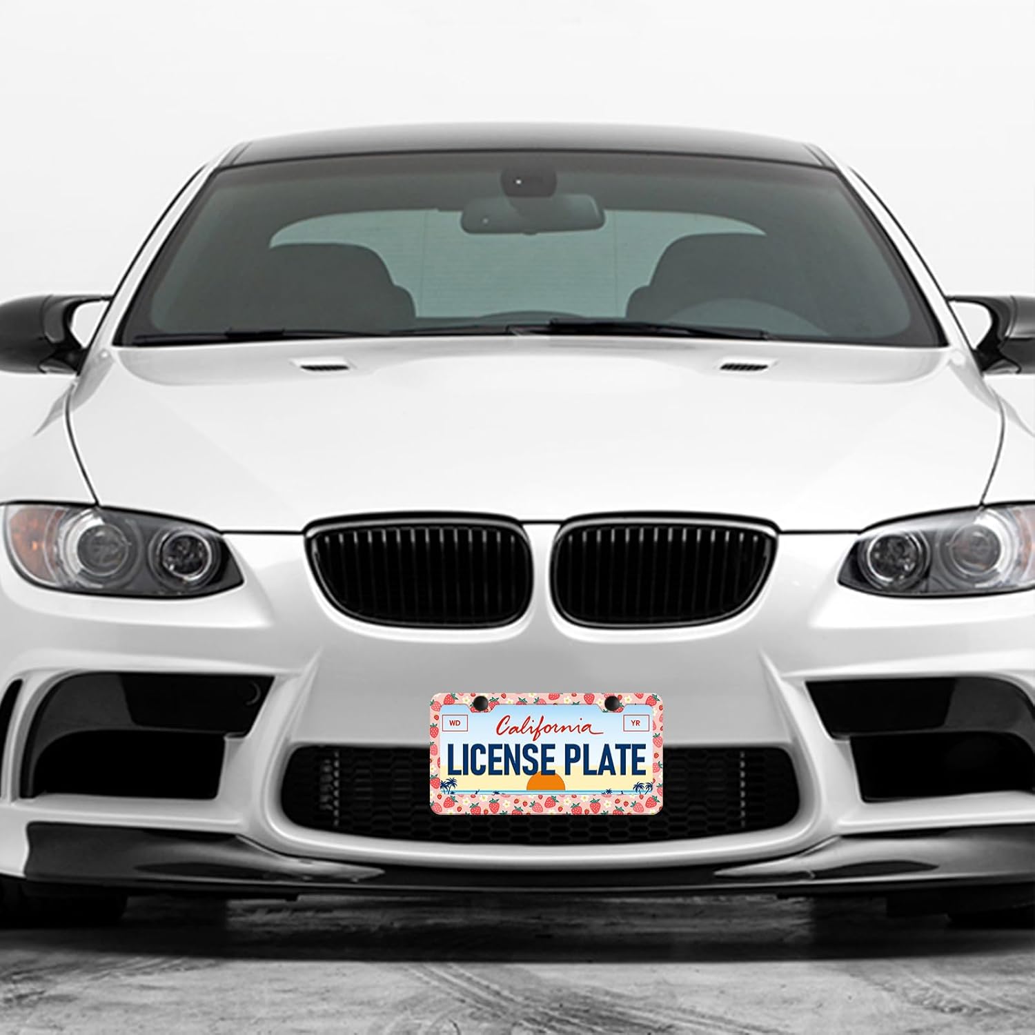 Cute Strawberry License Plate Frames- 2 Pack Pink Fruit Aluminum Metal License Plate Holder Covers Car Accessory, Rust-Proof Waterproof Car Decorative Tag Frames for Standard US 12x6 Inch - Image 6