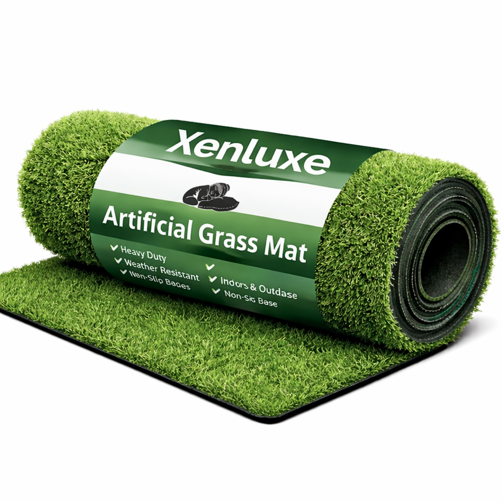 Artificial Grass Carpet Mat, 35mm High Density, Rectangular, PP & PE Material, Beige, for Balcony Lawn Door (35mm Green, 1x4 feet)-image-1