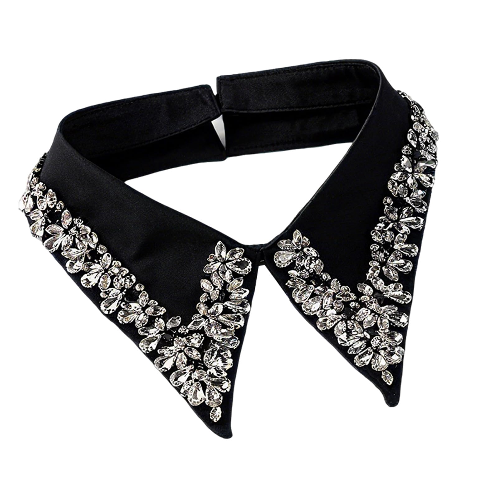 MICFENY Rhinestones Decorated Comfortable Polyester Faux Collar For Business Event And Evening Occasion