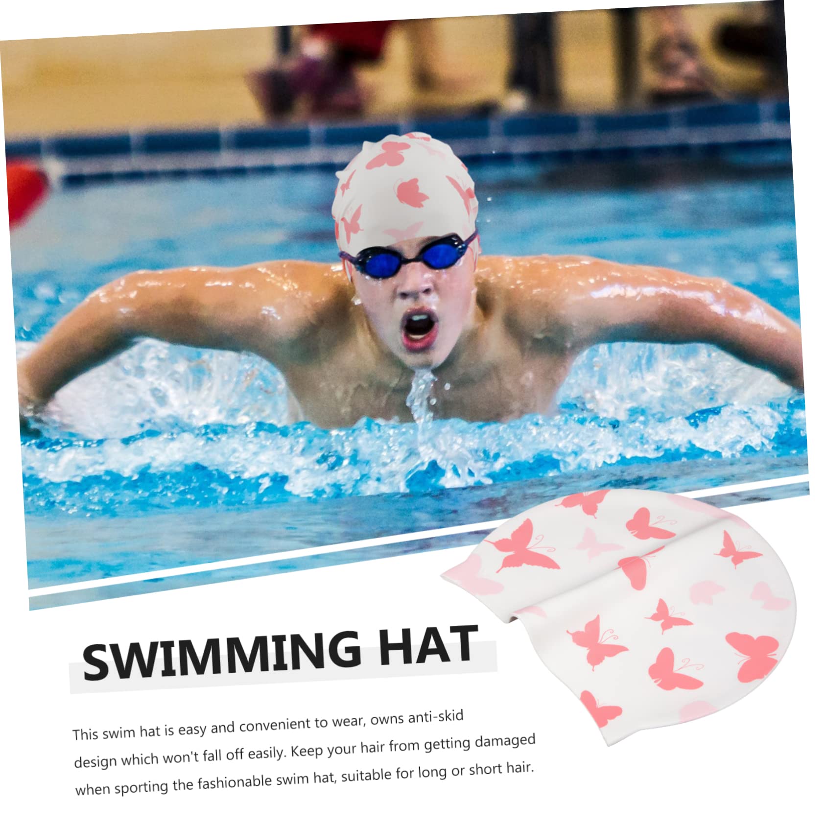 BESPORTBLE 4 Pièces Bonnet de Bain en Silicone imperméable Cheveux Bonnet de Bain Chapeau de Soleil Bonnet de Natation Femme Bonnet de Bain Adulte Bonnet Piscine Enfant Chapeaux de Bain