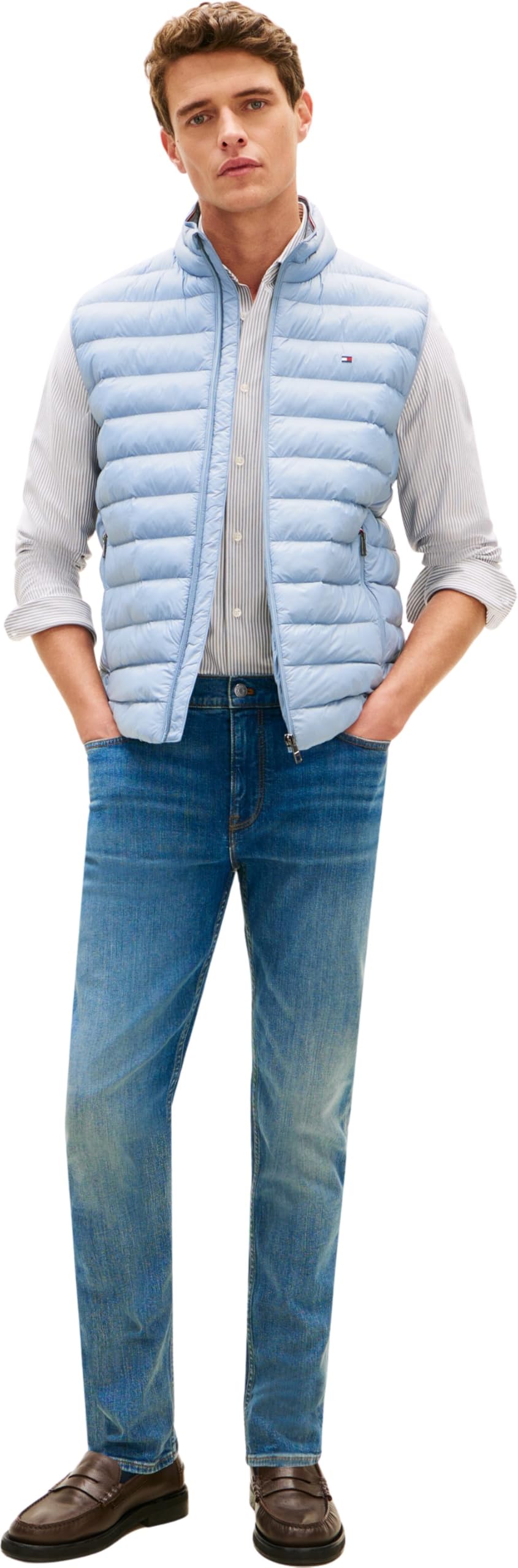Tommy Hilfiger Uomo Gilet Packable Recycled Vest Colletto alla Coreana