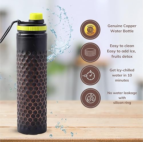 Miniatura 6 de STAGLIFE Botellas de agua de cobre para agua potable para hombres y mujeres, botella de agua, vaso para beber, dispensador de recipientes con