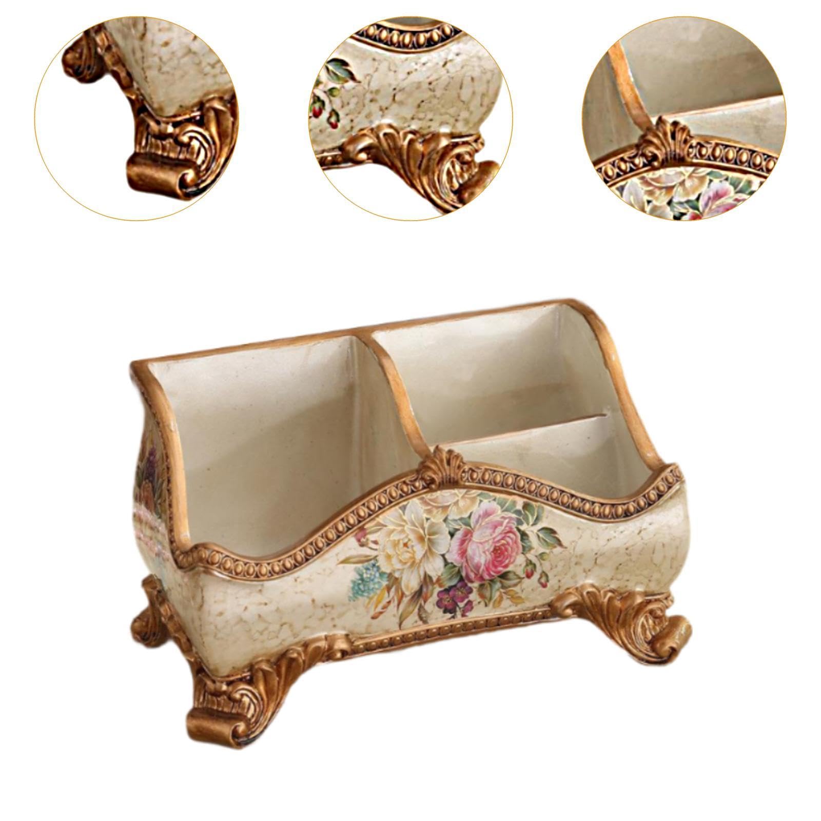 KESOTO Rangement de Bureau pour Télécommandes et Articles Divers, Champagne