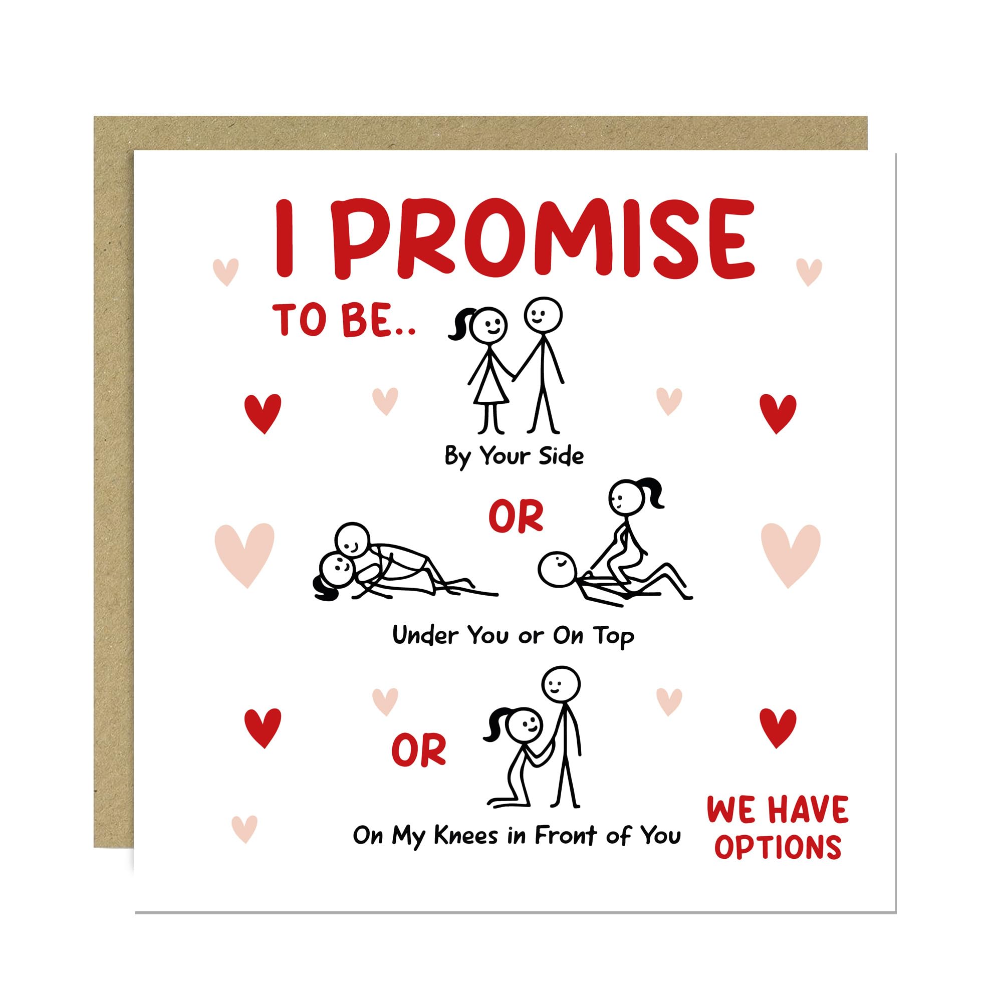RED OCEAN Rude Valentines Birthday Anniversary Card for Him, Her, Women, Men, Girlfriend, Boyfriend, Wife, Husband, Spouse, Partner With Kraft Envelope