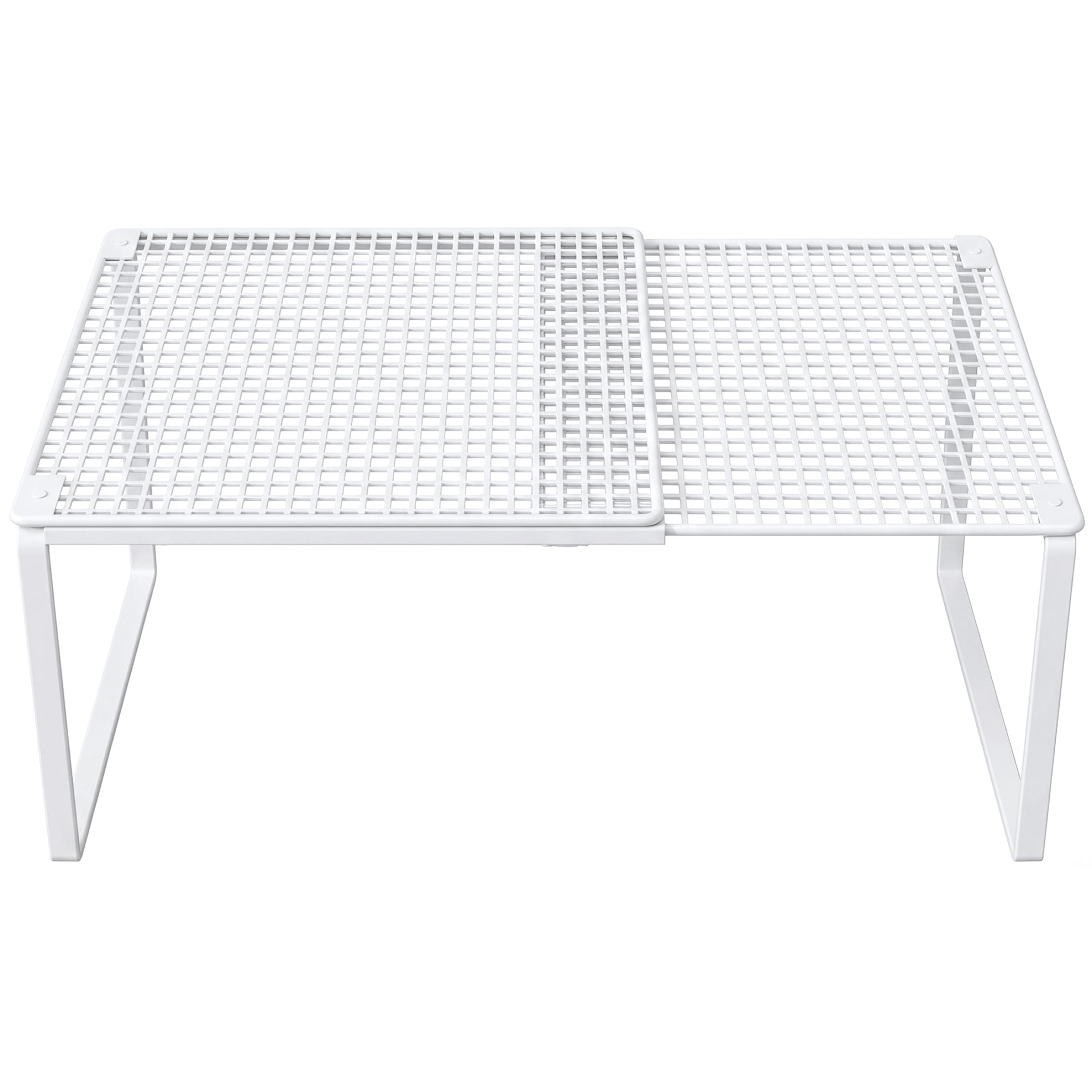 AwnsIMfreien Adjustable Expandable Shelf, Stackable Cabinet Organizer Shelf for Kitchen Pantry Closet, 14.96-24.41in, White, Cabinet Shelves