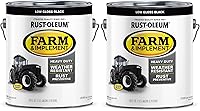 Vista 1 de Rust-Oleum 280168-2PK Farm & Implement Pintura esmaltada, galón, negro de bajo brillo, paquete de 2