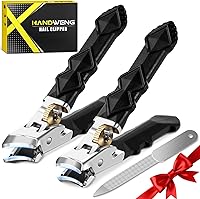 HANDWENG Heavy Duty Toenail Clippers for Thick & Ingrown Nails - Wide 6mm Jaw, Ultra Sharp Slanted Blade, Long Handle for Men & Seniors