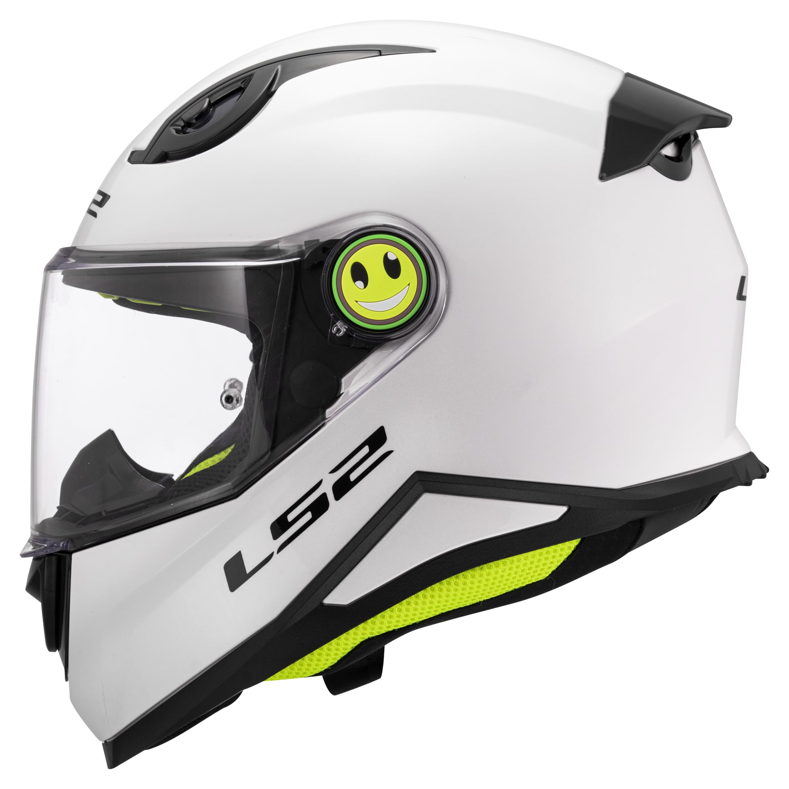 LS2 Unisex Kinder Kid Solid Gloss White Integral-Motorradhelm für Kinder