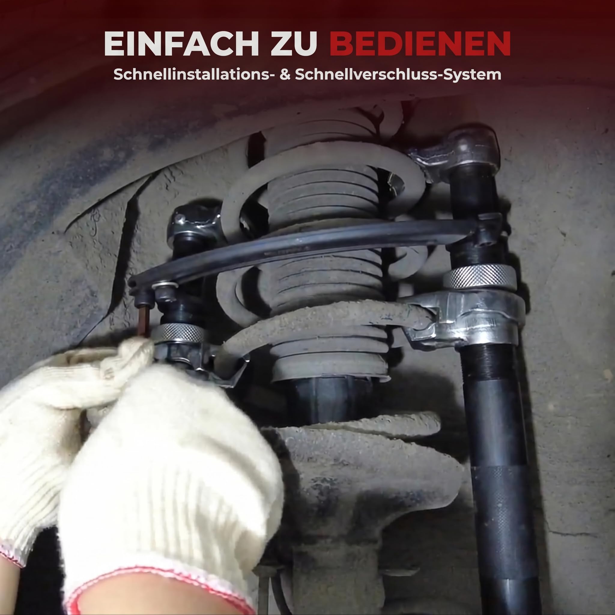 BILITOOLS 2-TLG. Profi Federspanner KFZ Set Macpherson 1200kg | Schwerlast KFZ Werkzeug, für Federbein, universal Schraubenfeder Spanner, inklusive Sicherheitsbügel