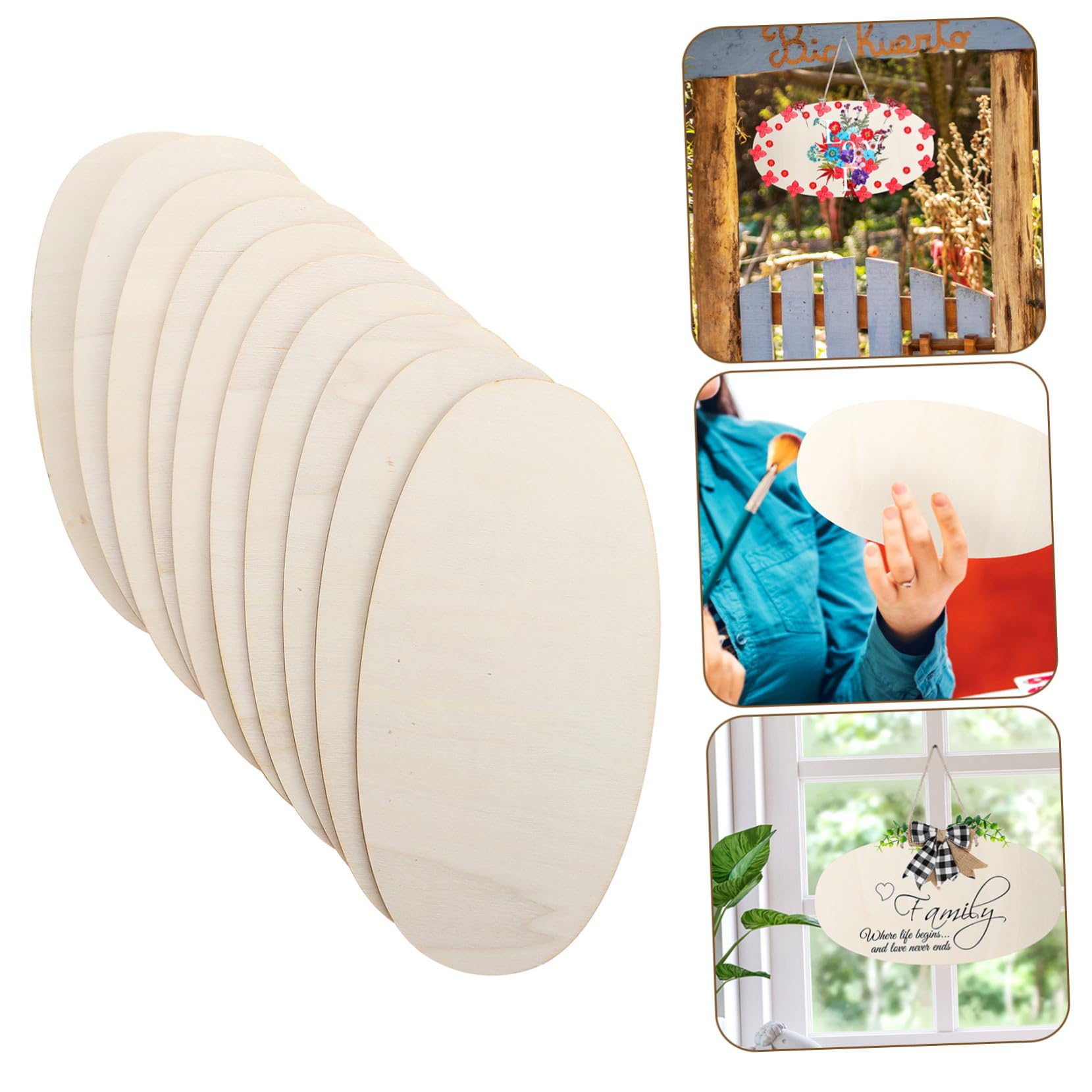 Holzscheiben 10 Stück Khaki Holz Rohlinge für Selbstgemacht | Unvollendete Holzkreise Ungebohrte, Unlackierte Holzscheiben, Halloween Party