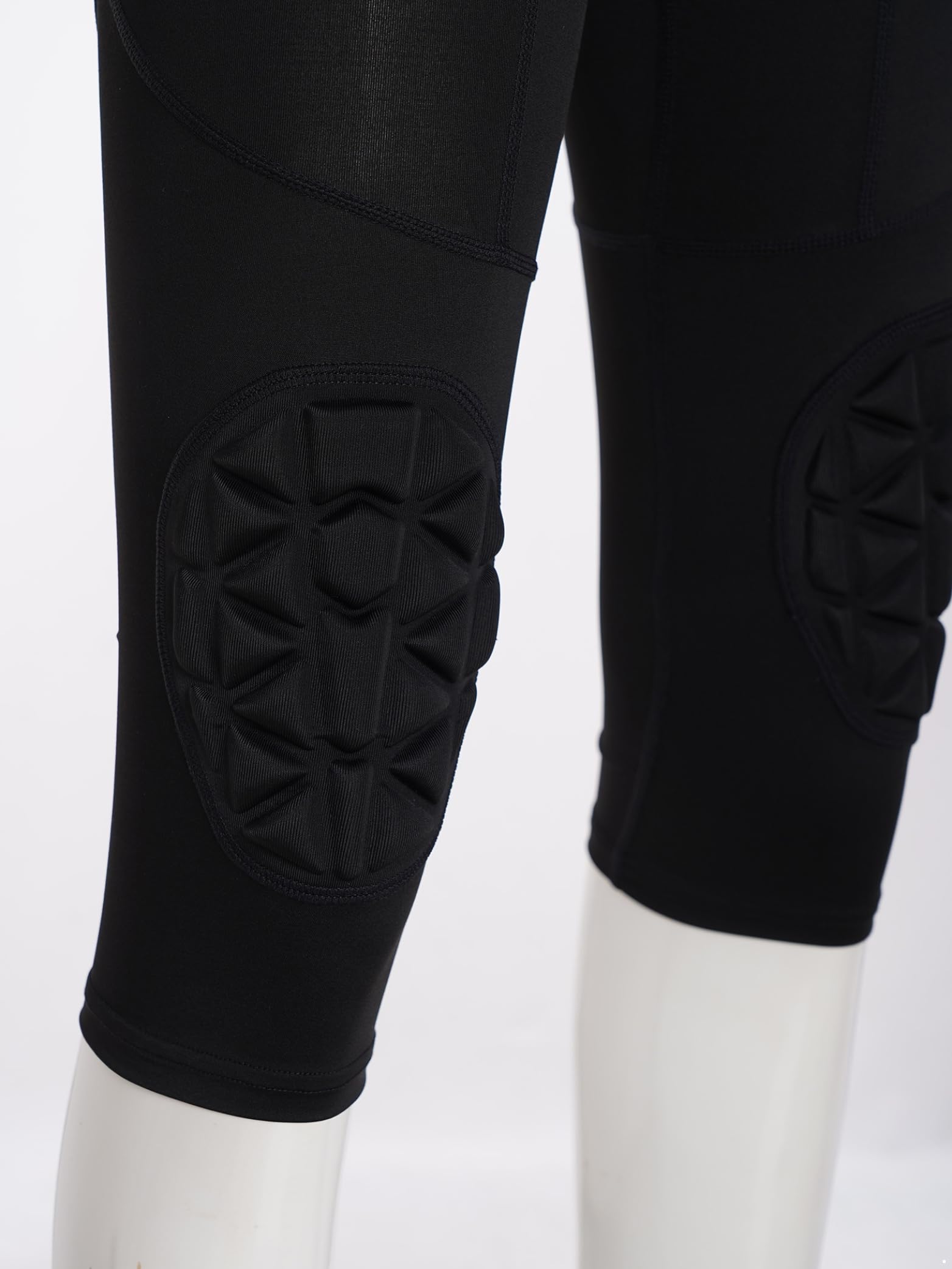 Jhaoyu Leggings corti sportivi per bambini e ragazzi, con ginocchiere