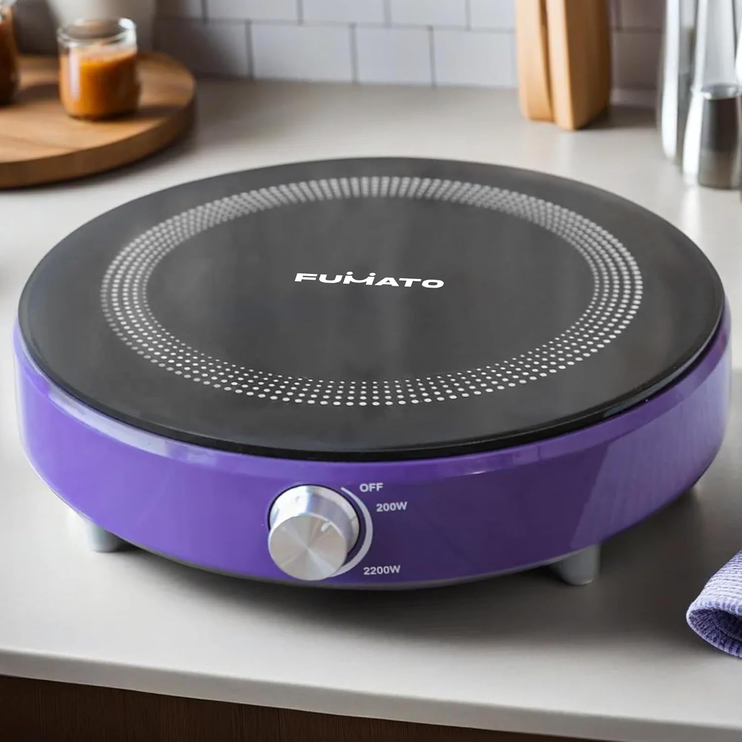 The Better Home FUMATO Cookmate 1500W Electric Induction Cooktop with Knob Control | 5 Levels of Adjustable Heat Intensity | Electric Stove for Cooking | 1 Year Warranty | Purple Haze The Better Home FUMATO Cookmate 1500W Electric Induction Cooktop with Knob Control | 5 Levels of Adjustable Heat Intensity | Electric Stove for Cooking | 1 Year Warranty | Purple Haze