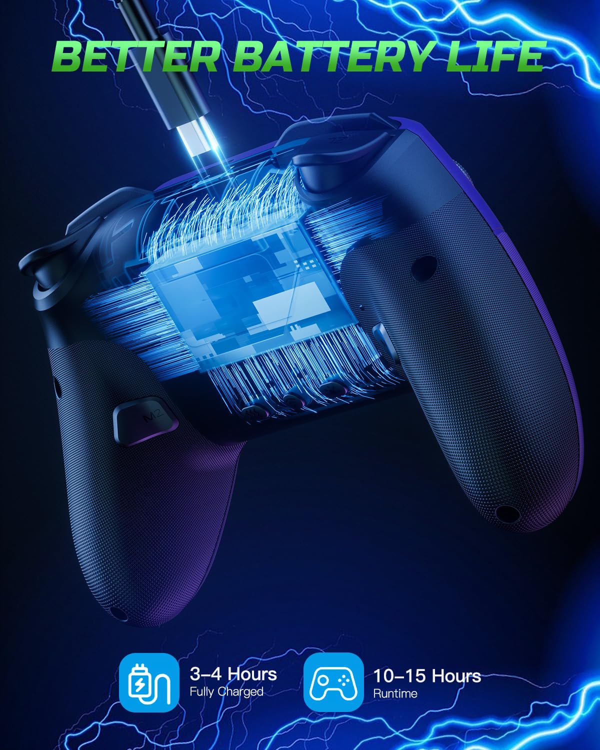 VOYEE Switch Controllers compatibile con Switch/Lite/OLED/Windows, 1000 mAh programmabile RGB Flash LED, controller wireless Pro con un accoppiamento di chiavi vibrante svegliarsi
