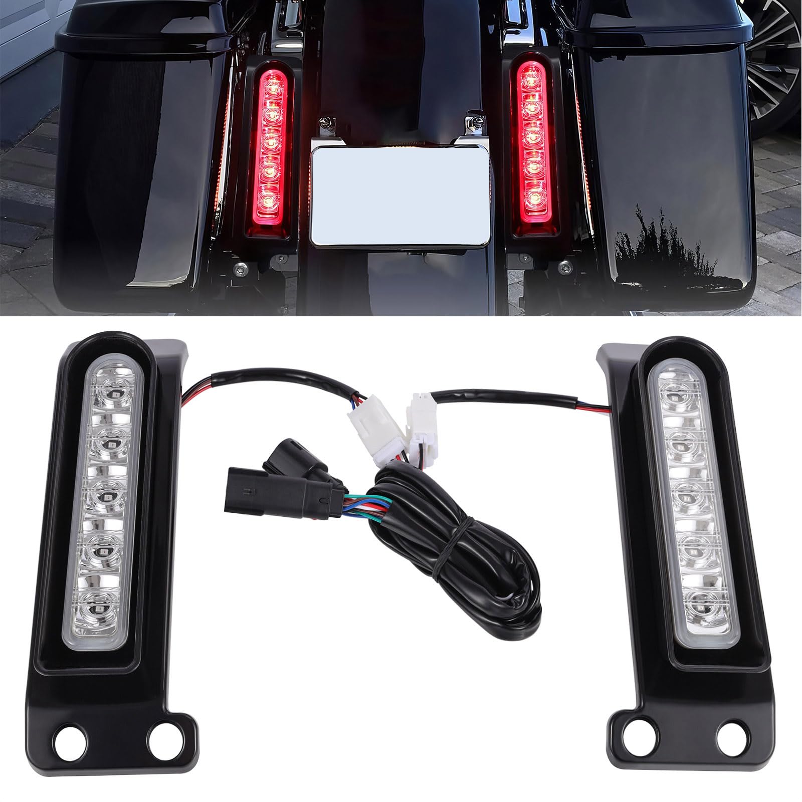 Bravema LED Filler Panel Lights Rear Fender Light Turn Signals Lamp Brake Tail Lights Fit for Harley Touring Electra Glide Ultra Limited Road King