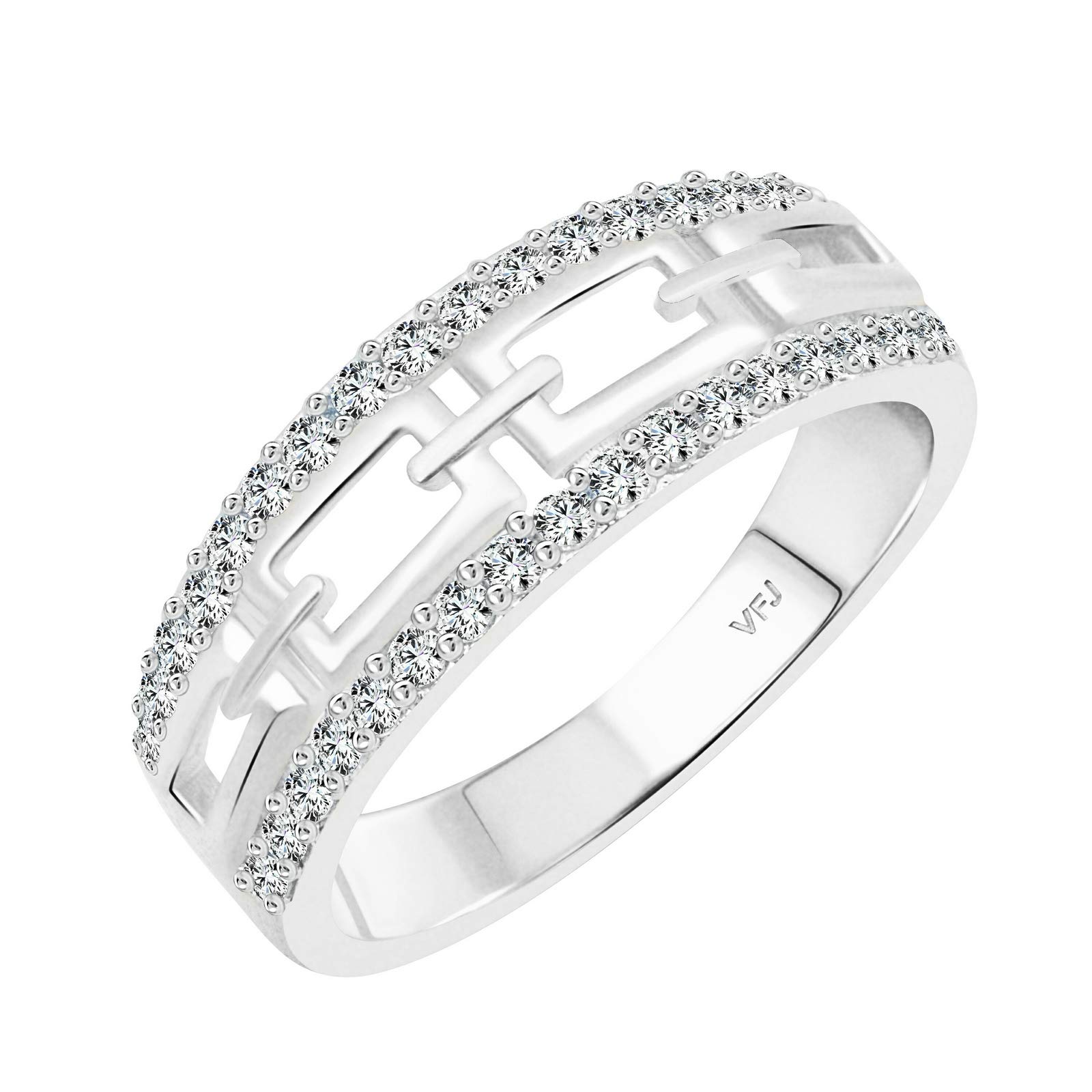 Vighnaharta Valentine Day Gift valentineday Gift for him Gift for Women Gift for Men Bridal Cartier Band cz Rhodium Plated Alloy Ring for Women and Girls-[VFJ1412FRR11] (B07L8ML426) Amazon Price History, Amazon Price Tracker