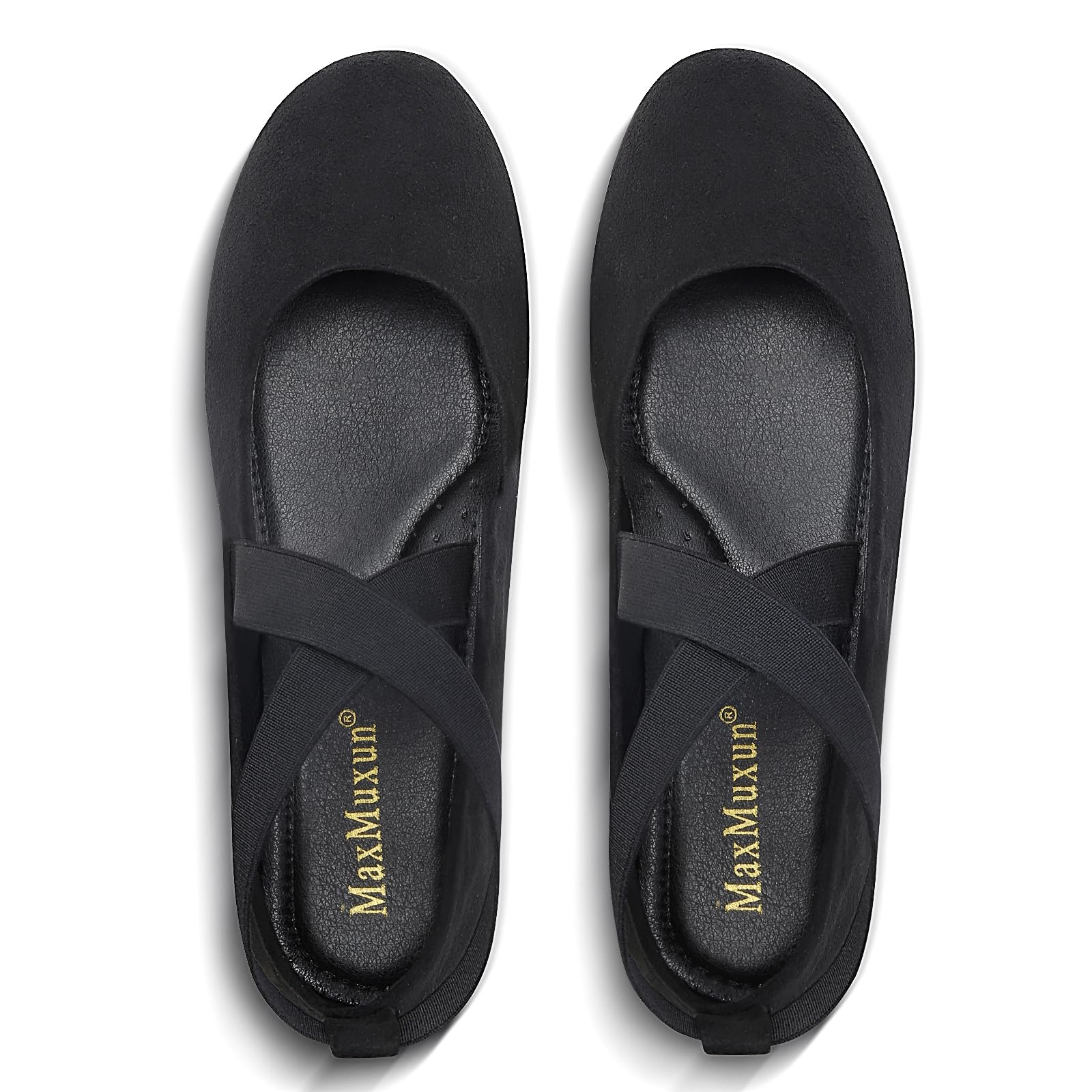 MaxMuxun Bailarinas clásicas para mujer elegantes zapatos planos para mujer con correa cruzada elástica cómoda zapatos de bailarina planos para mujer