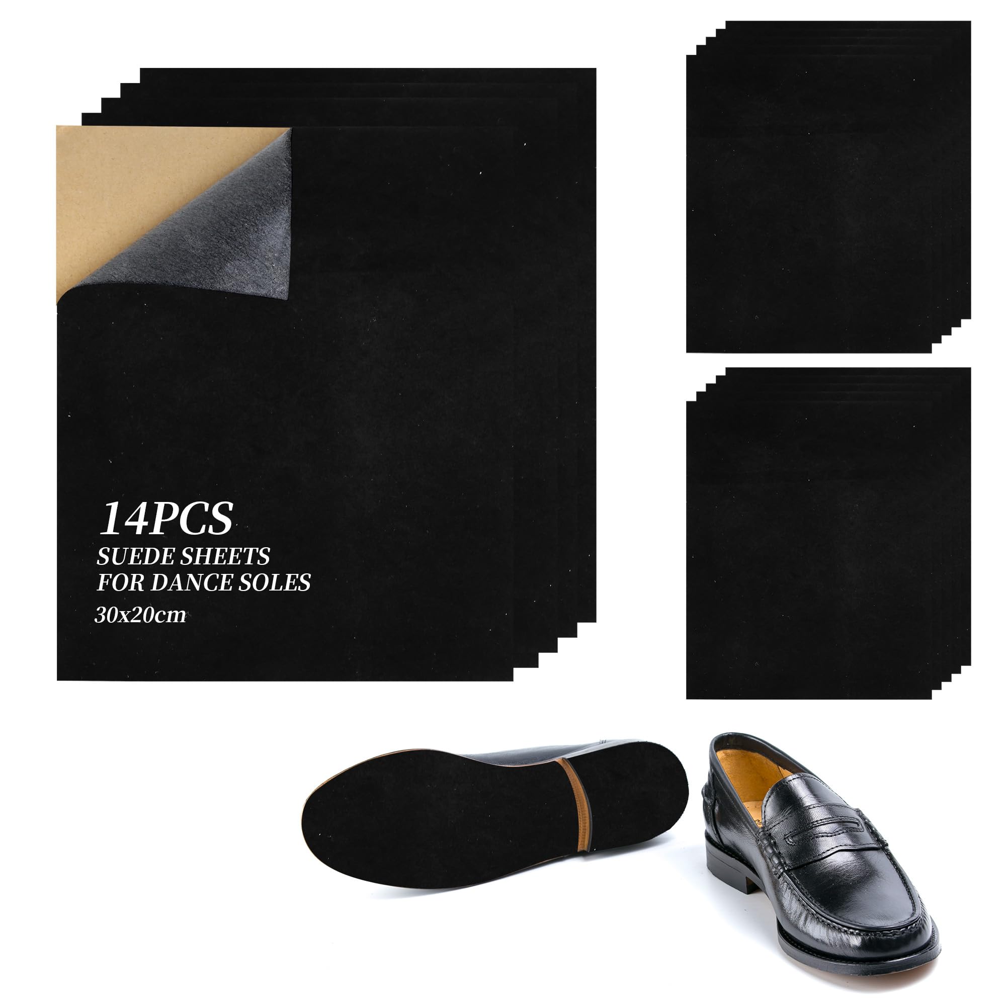 View 1 of 14Pcs Stick-on Faux Suede Soles for Dance Shoes