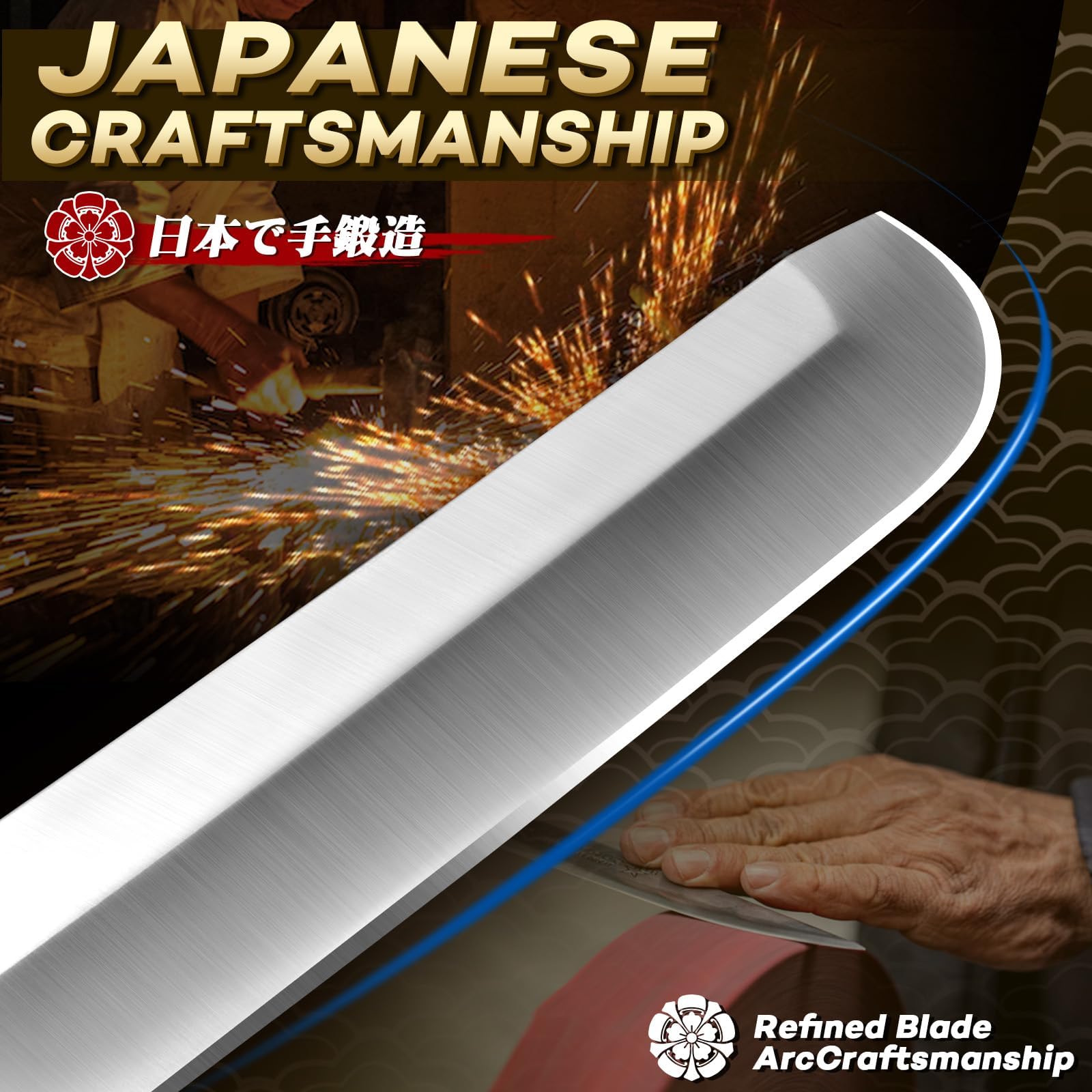 Japaknives Cuchillo de Supervivencia Tanto Japonés para Exteriores Afilado con Funda Acero D2 Hoja Fija de 5 mm de Espesor con Funda Grabada Fénix Coleccionismo Regalo para Hombres