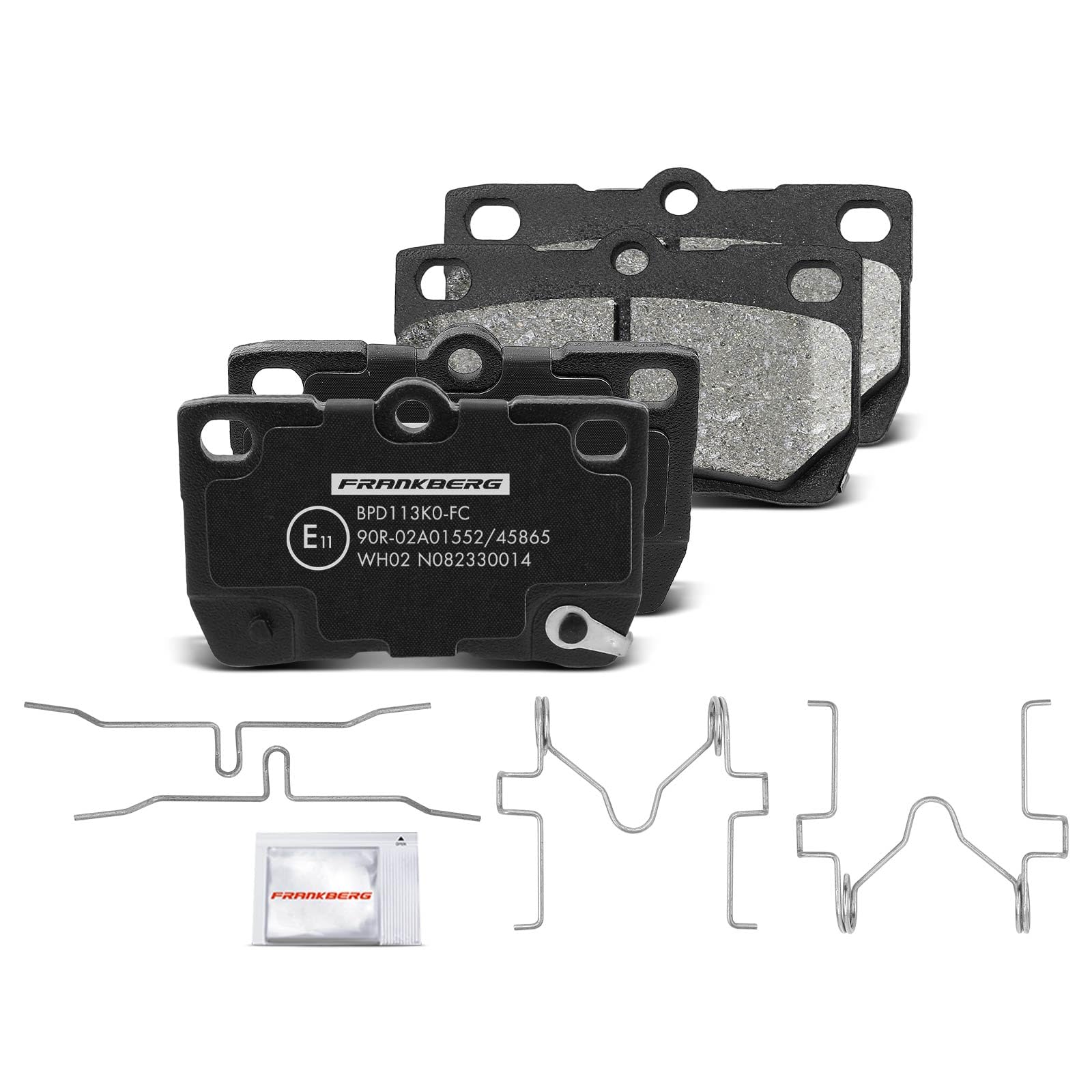 Frankberg 2 discos de freno + 4 pastillas de freno para eje trasero con lubricante de freno compatible con GS GRS19 GWS19 UZS19 2005-2011 GS S19 2006-2011 IS C GSE2 2009-2015 Replace# 4243130290