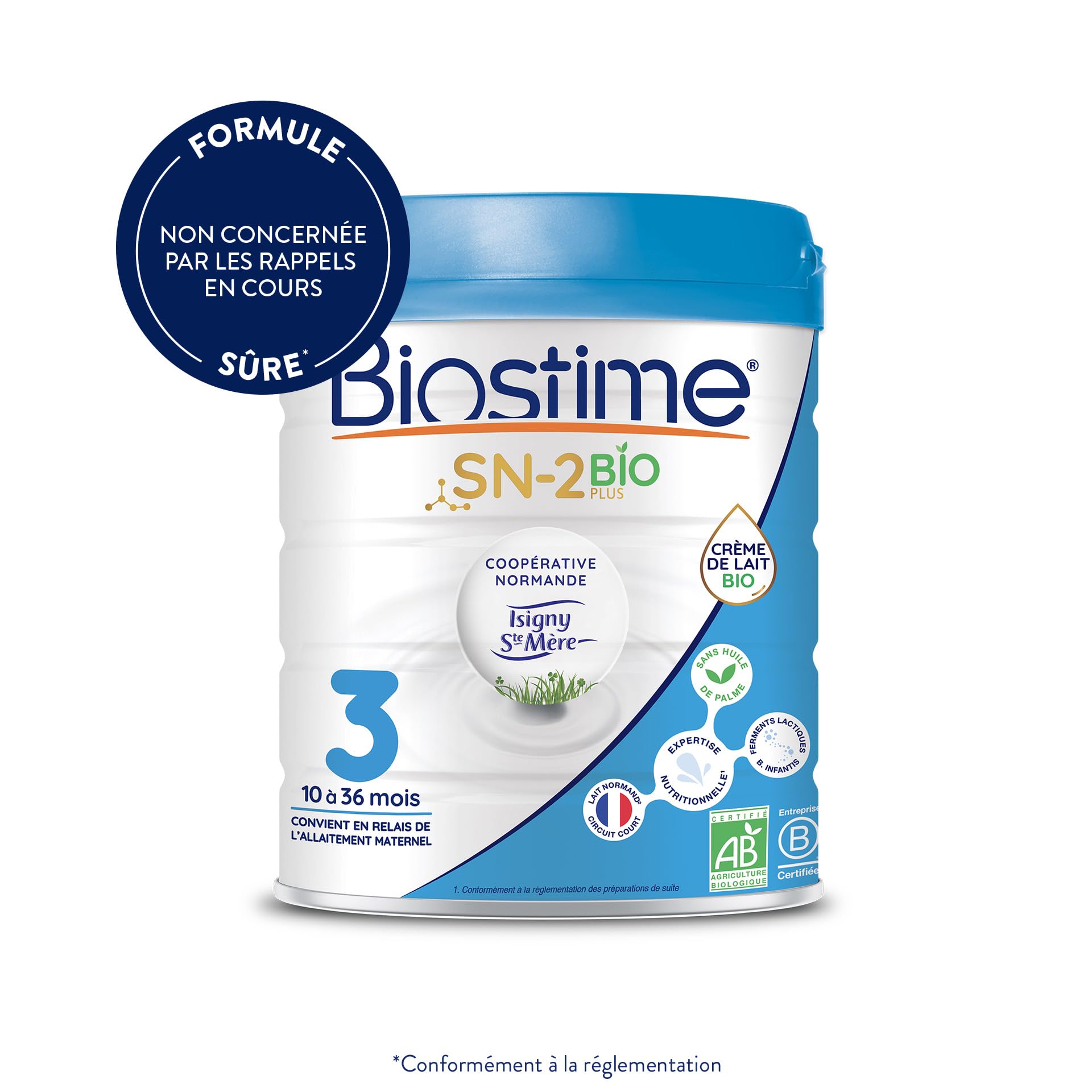 Biostime SN-2 Bio Plus Laits Infantiles Bio 3ème âge en poudre de 10 à 36 Mois 800 G - Lot De 3