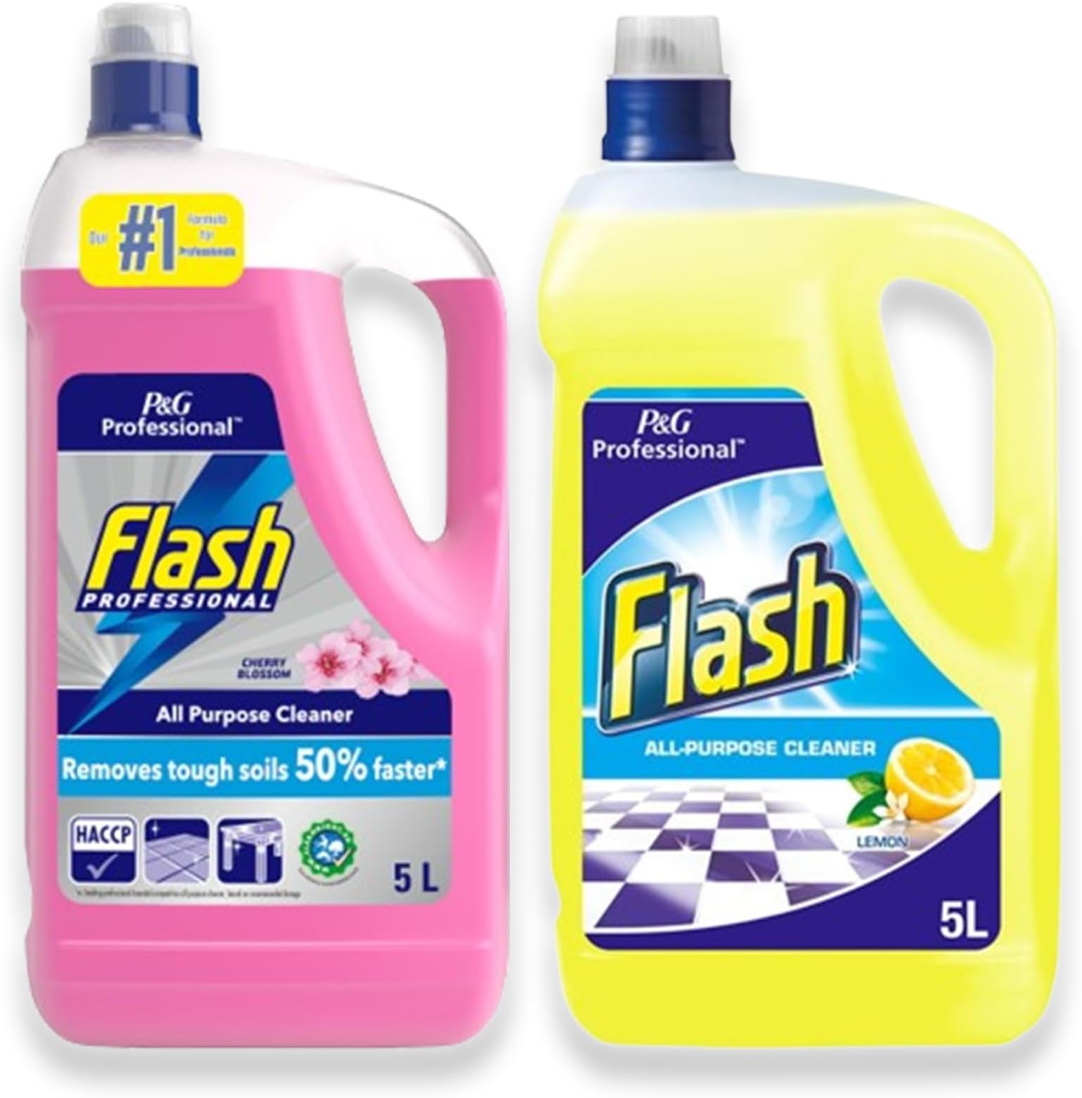 Flash Professional All Purpose Liquid Cleaner Variety KIT I Fresh Lemon & Fresh Cherry Blossom 5L I One of Each!
