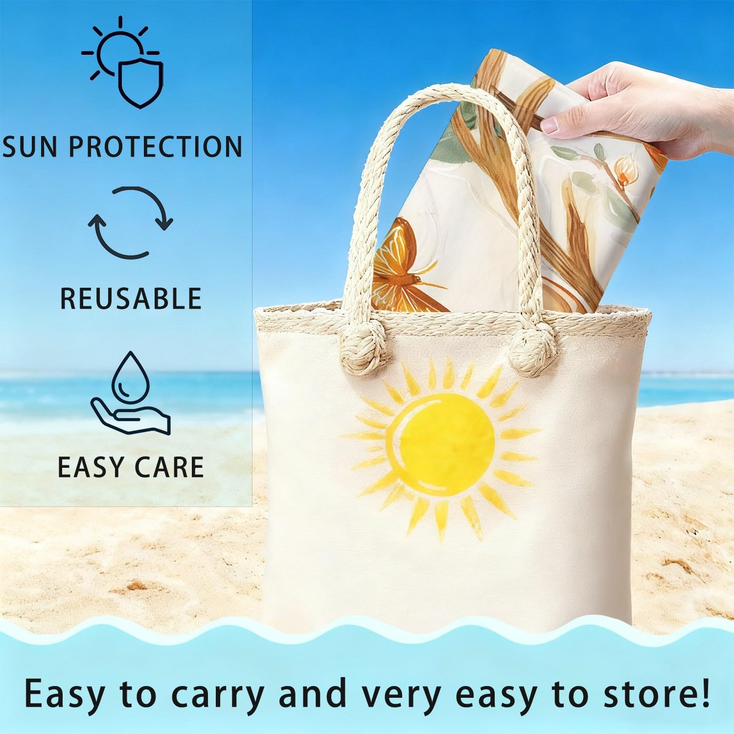 Filigran, Symmetrisch, Bohemia Strandtuch 230 x 210 cm - Strandtuch trandtuch Leichtdünn Weich Blütenblätter, Wassertropfenmuster, Pflanzen,für Strand, Pool, Yoga, Picknick